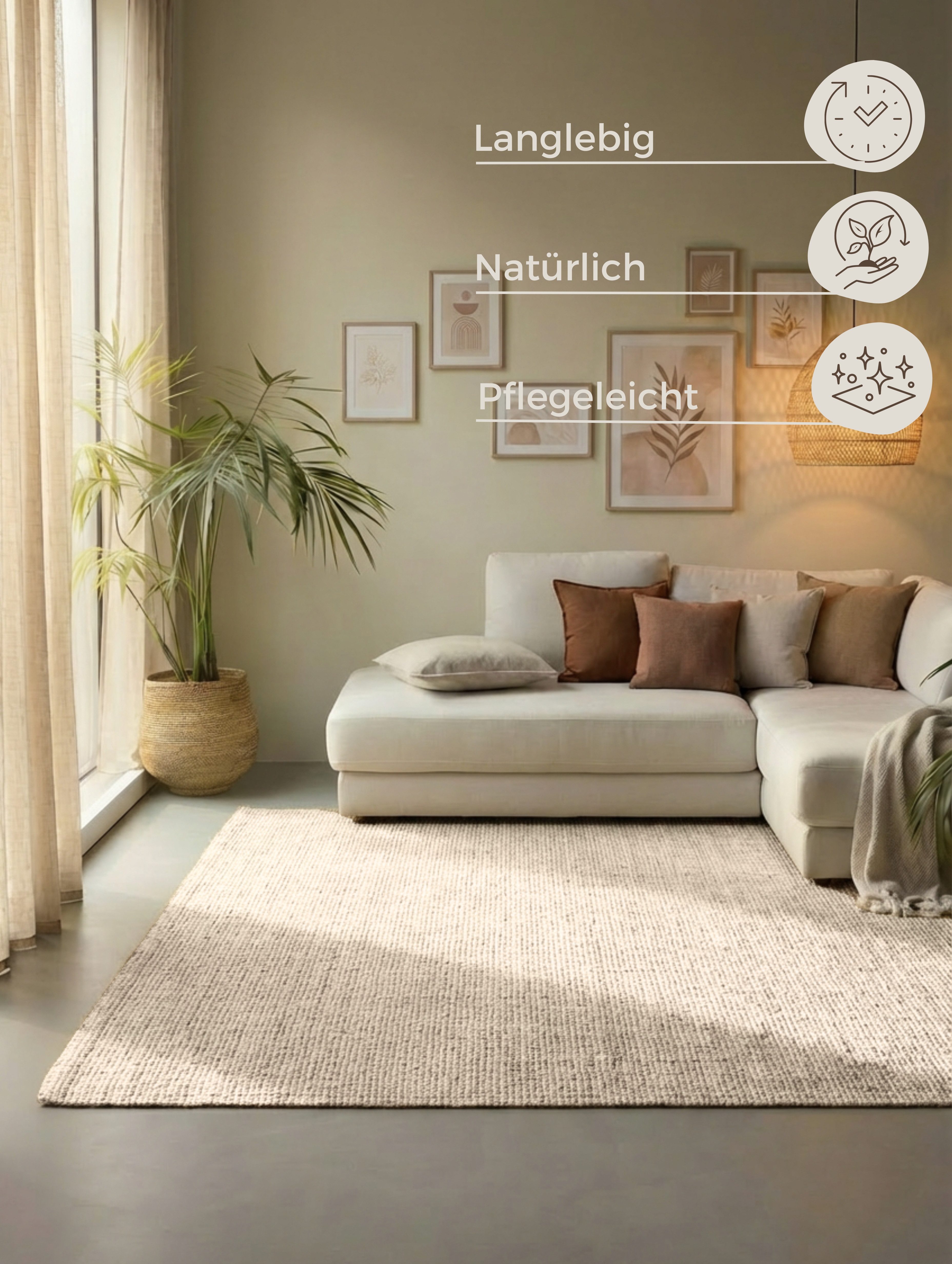 HANSE Home Teppich Jaipur Juteteppich, als Läufer und in Rund, rechteckig, Höhe: 10 mm, 100% Naturfaser, Wohnzimmer, Esszimmer, Schlafzimmer, GRS