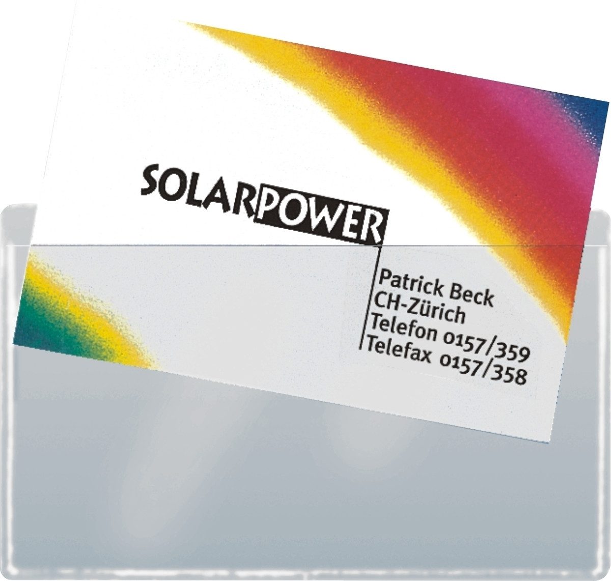 Sigel Visitenkartenhülle Visitenkartentaschen glasklar selbstklebend oben offen VE=100 Stück