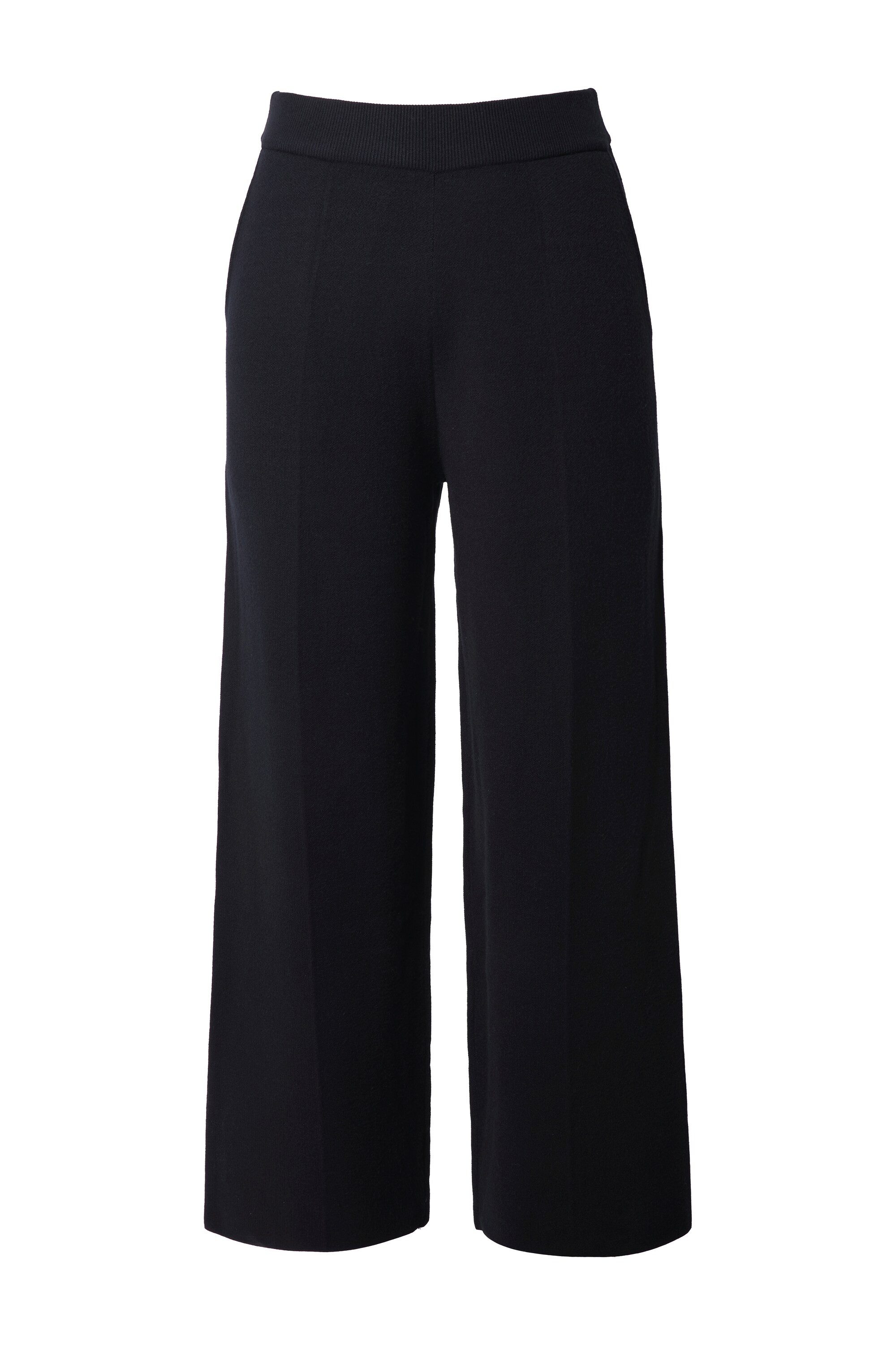 Ulla Popken Funktionshose Strickhose Bügelfalte weites Bein Elastikbund günstig online kaufen