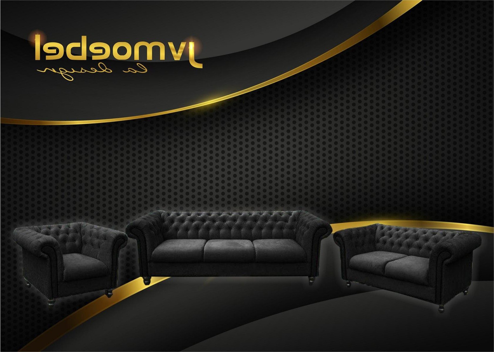 Xlmoebel Polstergarnitur Chesterfield Design Sofa 3-Sitzer für das Wohnzimmer, (3-tlg), Made in Europa