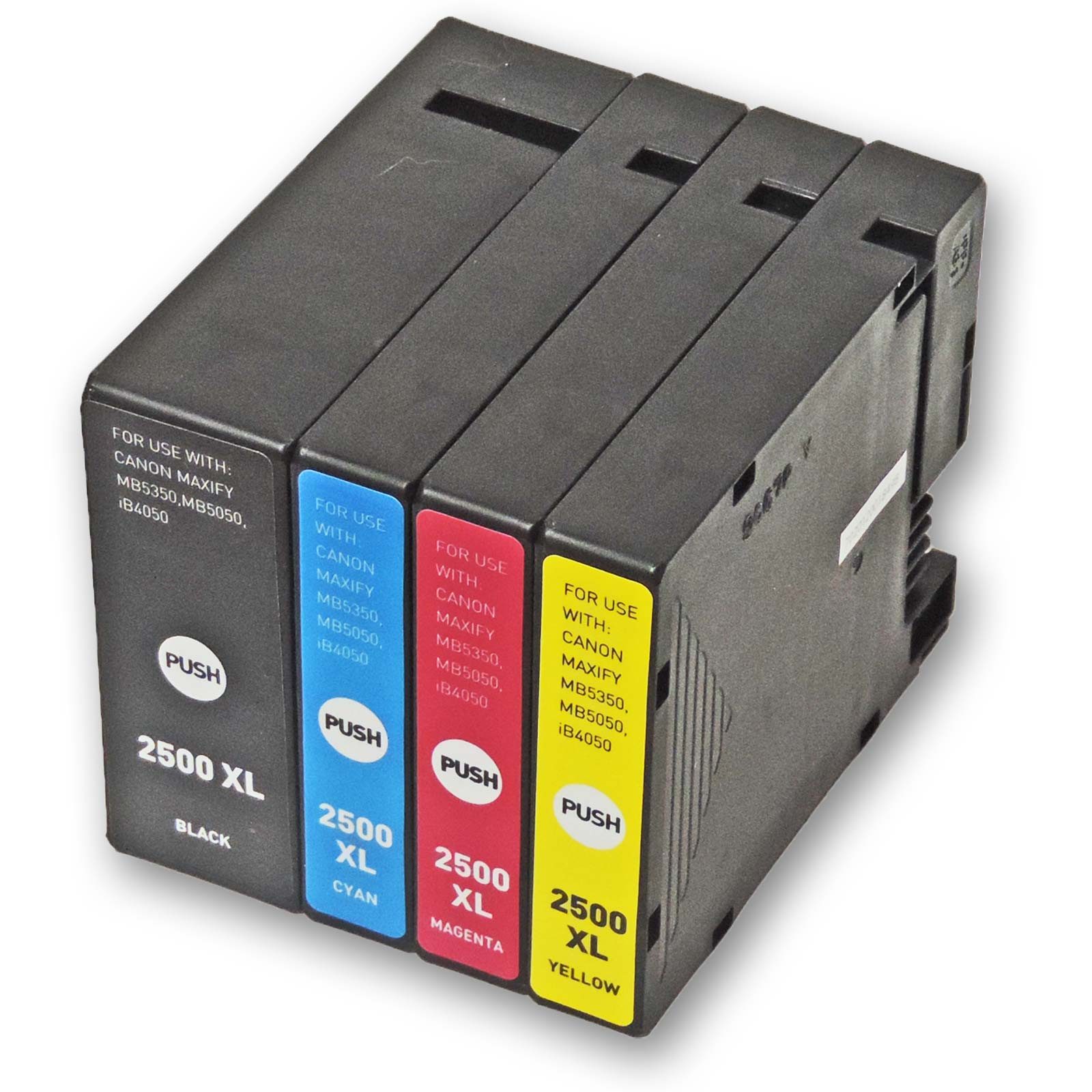 Kompatibel Canon PGI-2500 XL Multipack 4-Farben (Schwarz, Cyan, Magent Tintenpatrone (für Canon Maxify MB 5150 und weitere)