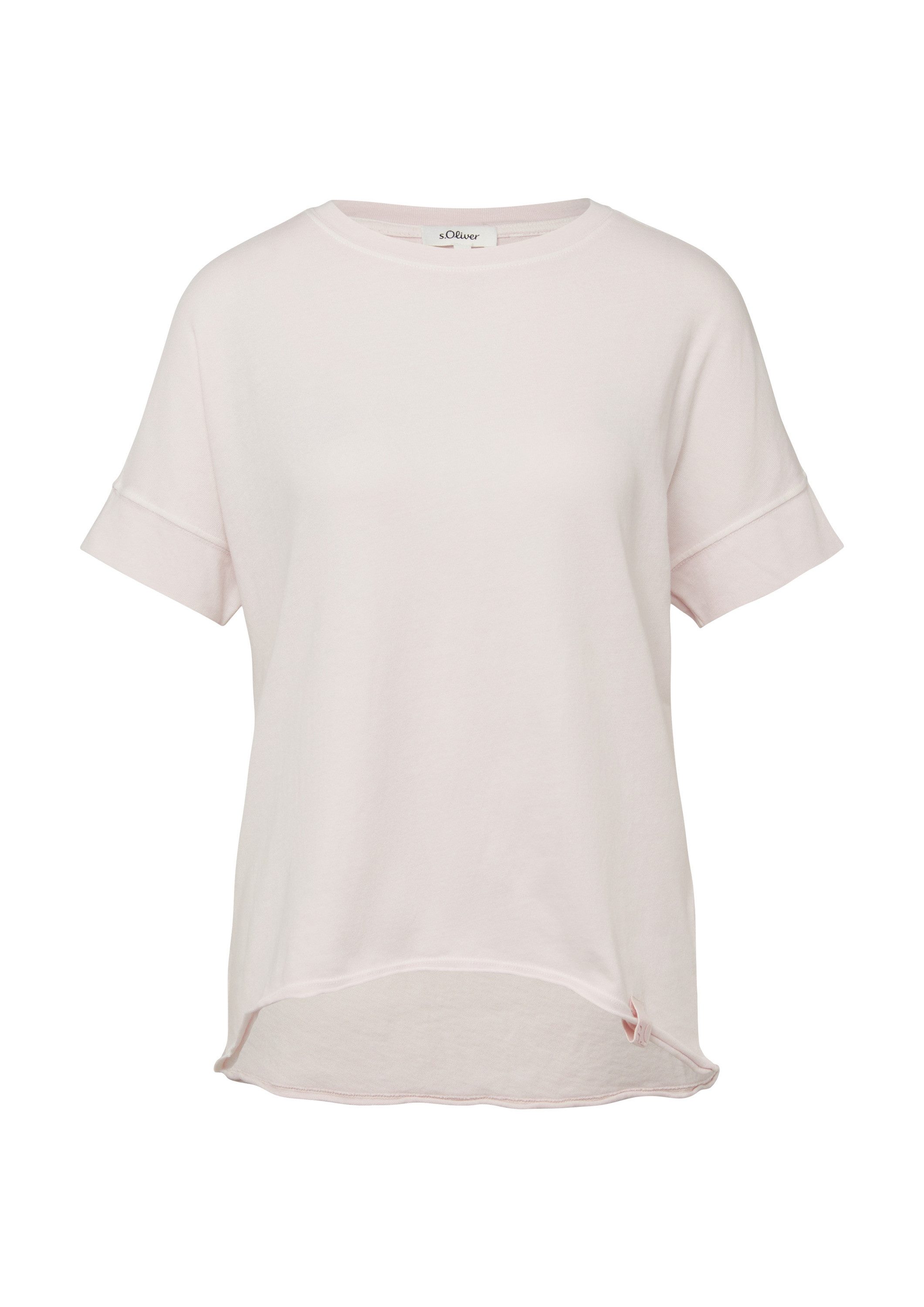 s.Oliver Kurzarmshirt T-Shirt T-Shirt im Relaxed Fit mit Garment Dye und offenem Saum