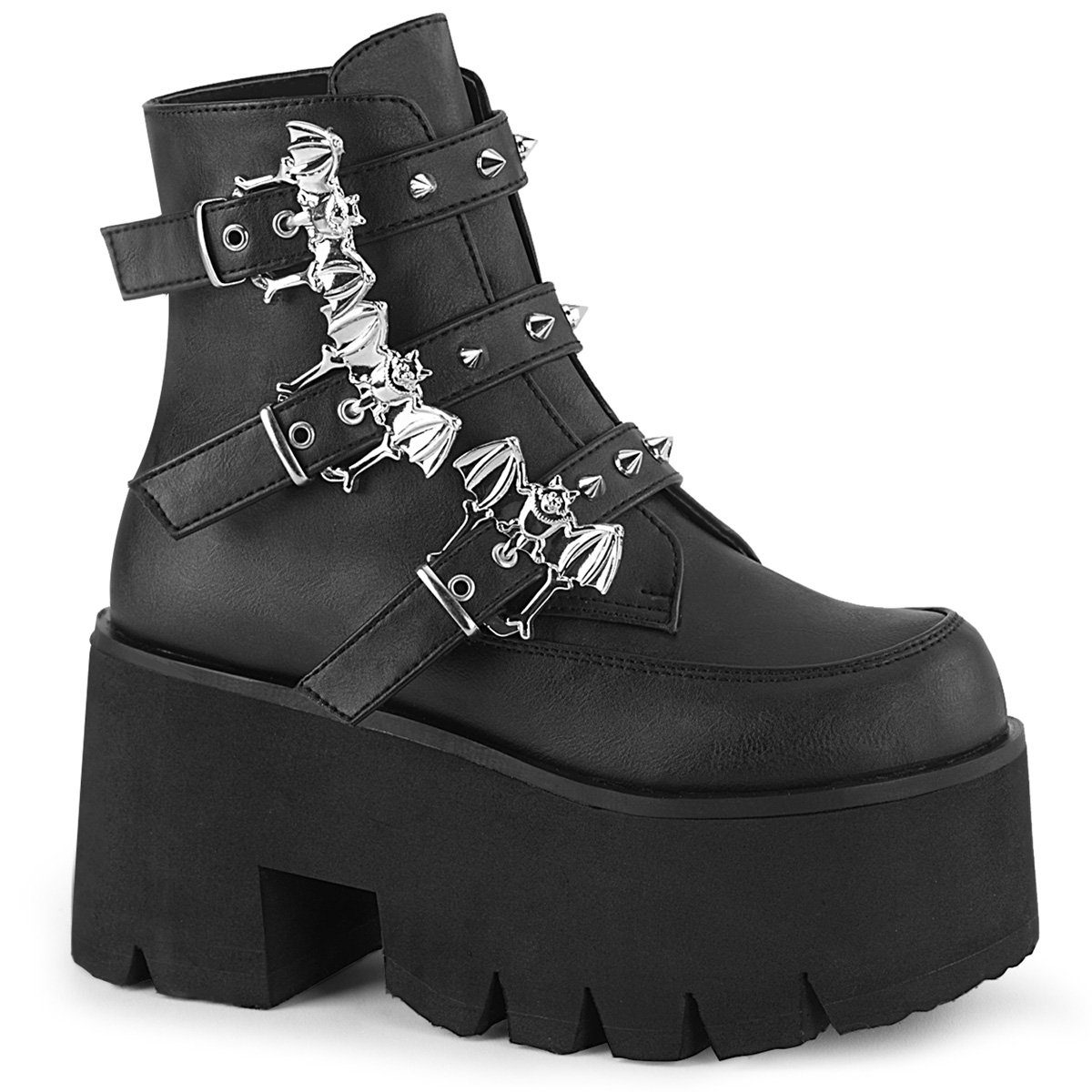 DemoniaCult Demonia »Gothic Ankle Boots ASHES-55 - Lederimitat Schwarz  High-Heel-Pumps