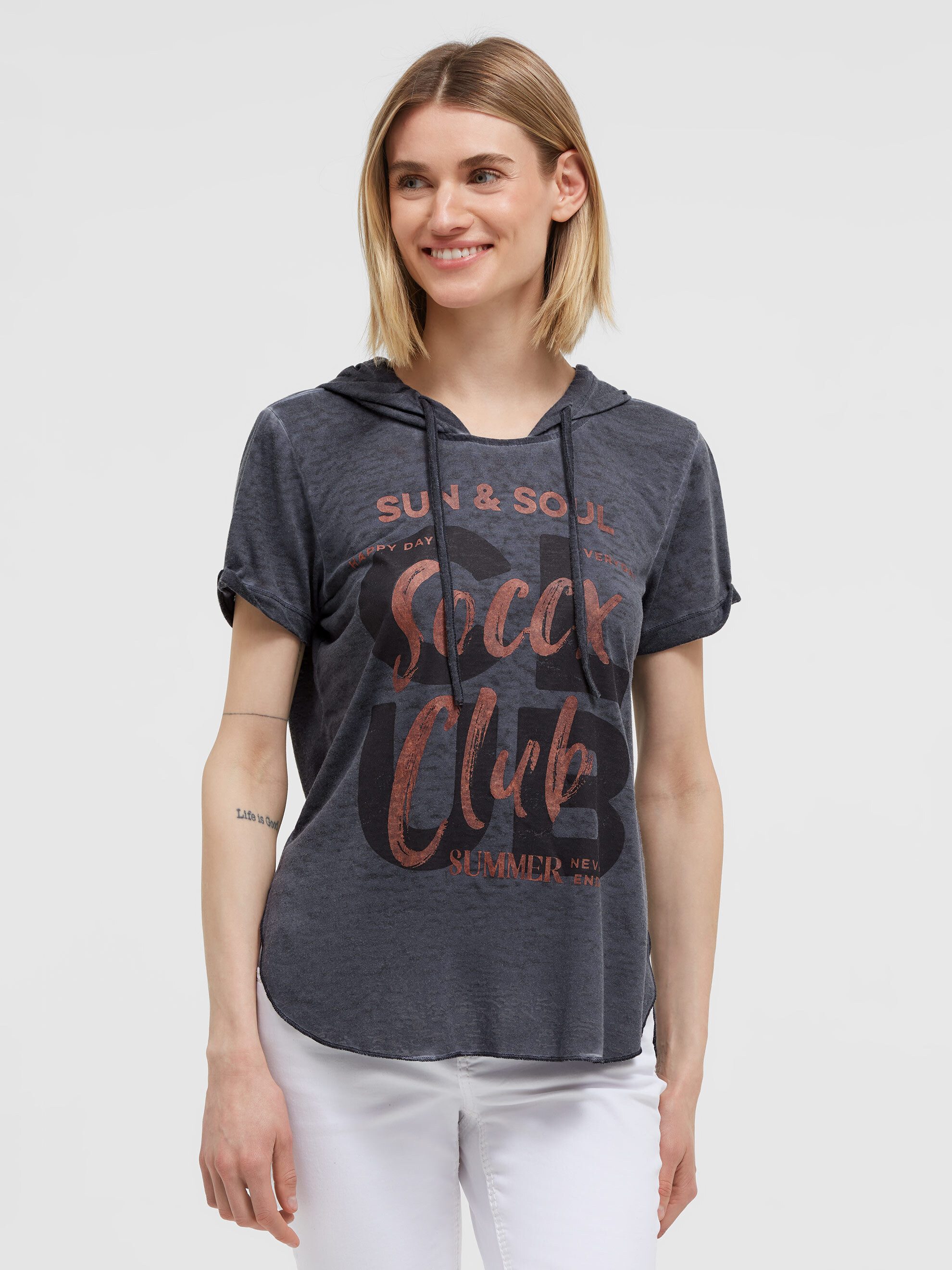SOCCX Kapuzenshirt mit Seitenschlitze