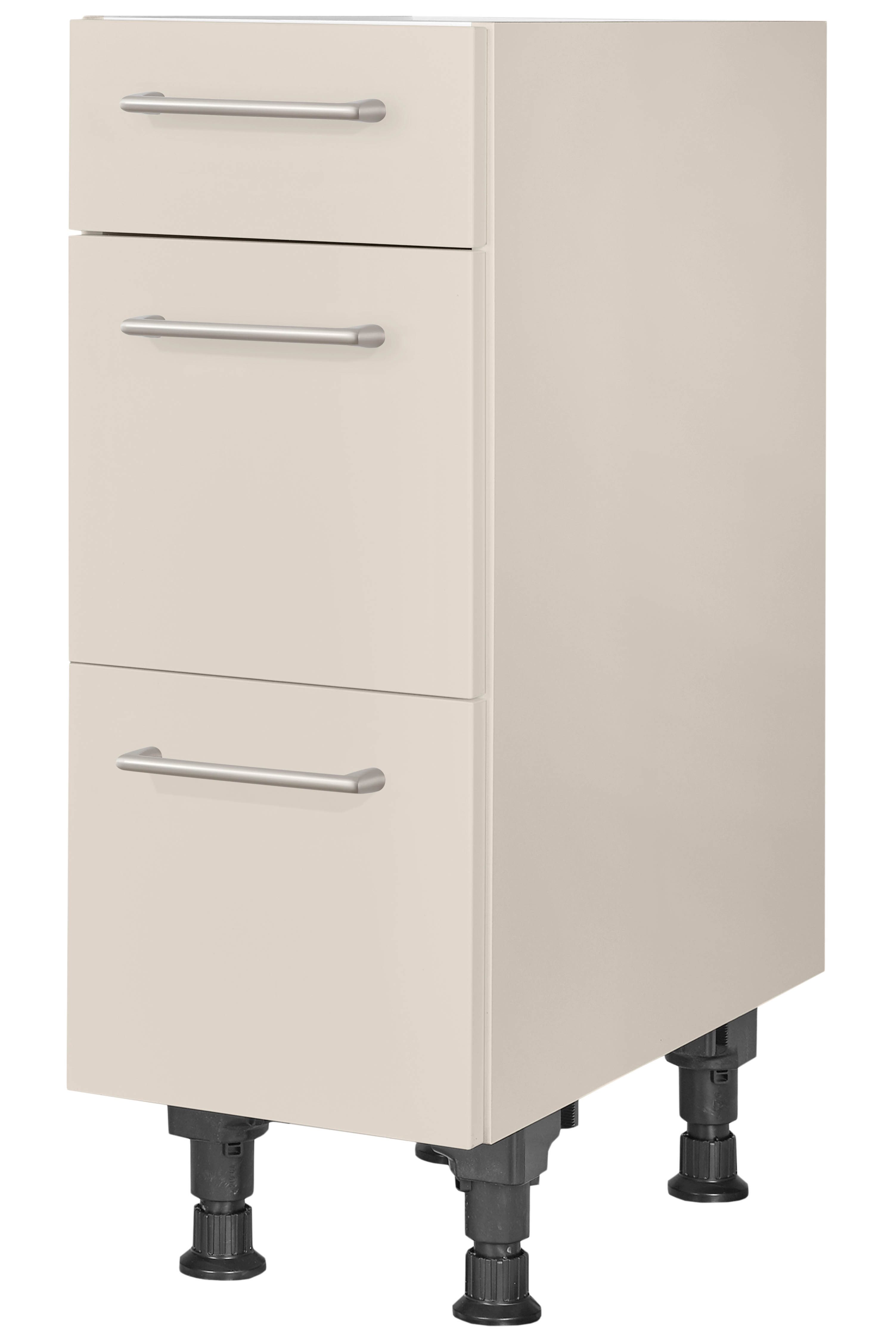 nobilia® Unterschrank "Laser", vormontiert, mit höhenverstellbaren Sockelfüßen, in den Breiten 30, 45, 60 und 90 cm, mit Schubkasten und Auszügen
