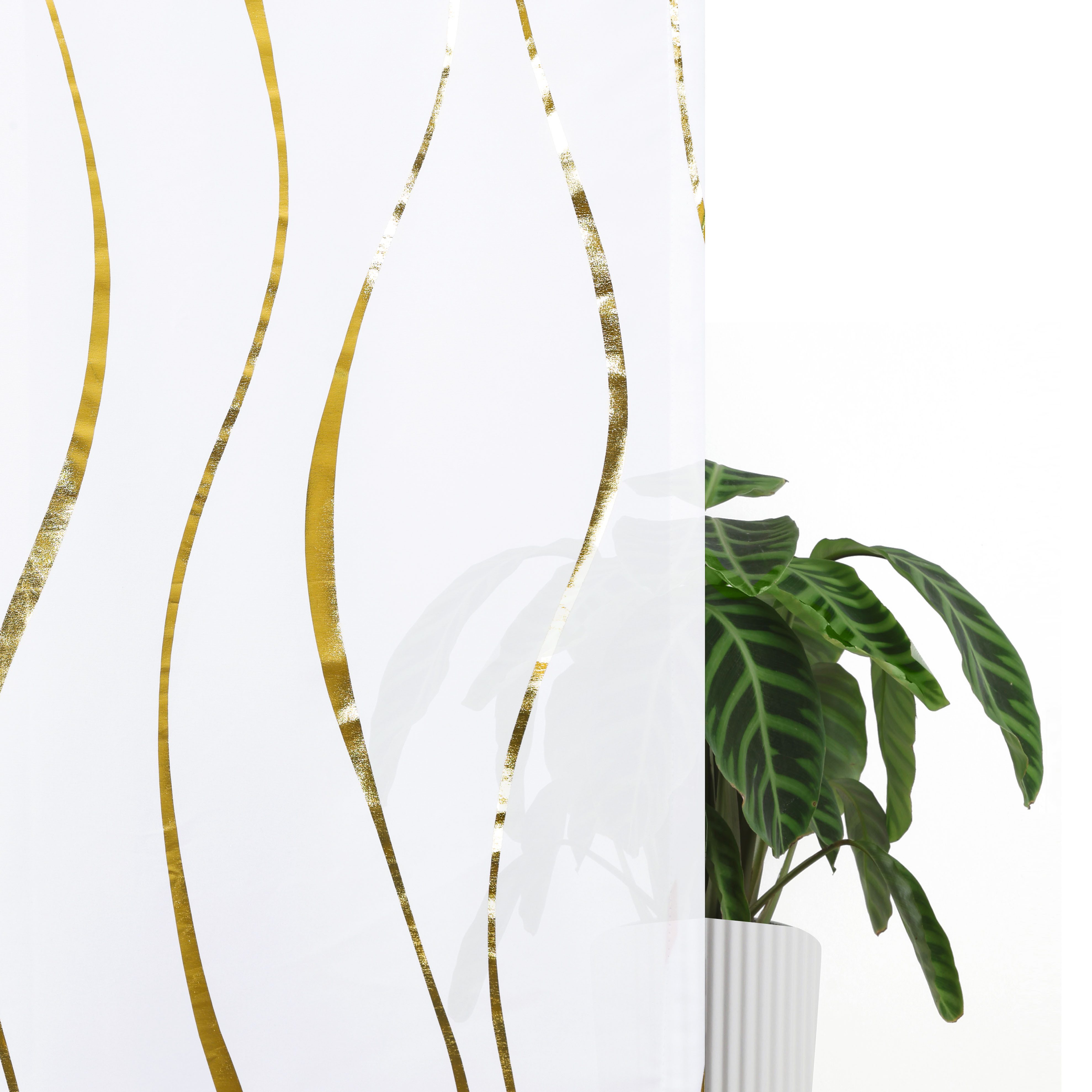 OTTO home Gardine Quinnton (2 St), Ösen, halbtransparent, Polyester, Metallic-Akzente, Gardine, mittelleichter Stoff, halbtransparent – Bild 5 von 5