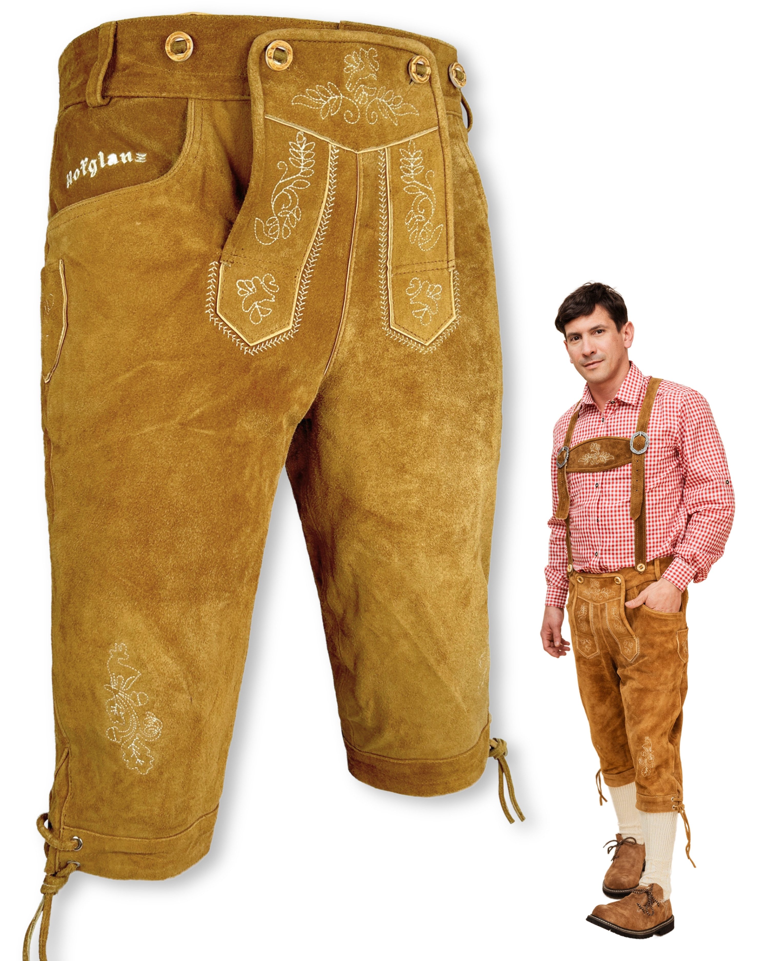 HOFGLANZ Trachtenlederhose Herren traditionelle Lederhose lang günstig online kaufen