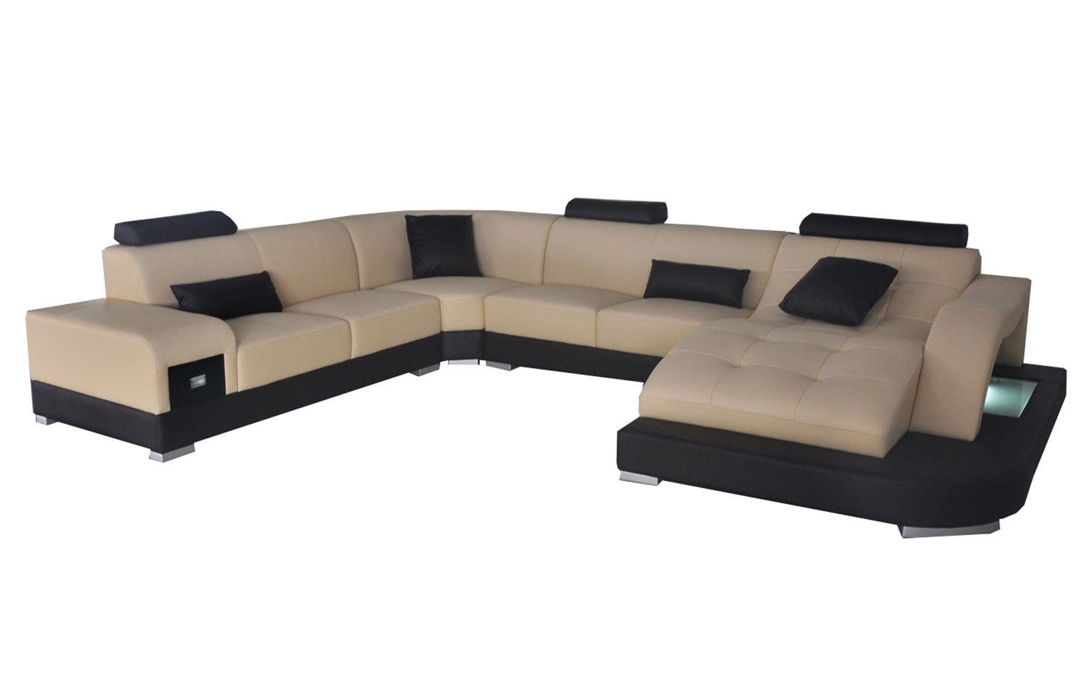 JVmoebel Ecksofa, Leder Eck Sofa Eck Wohnlandschaft Design Modern Couch Sofas UForm