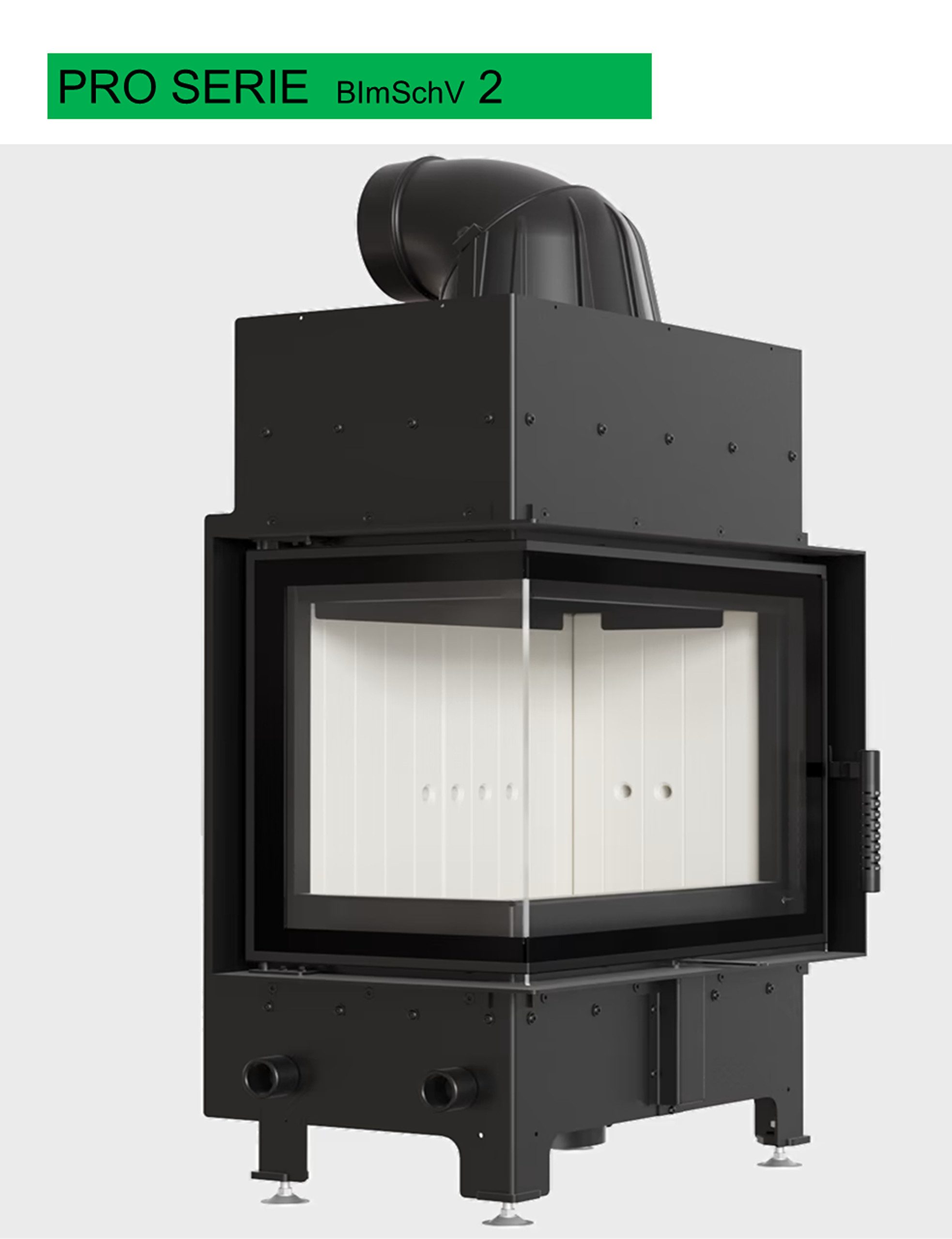 Kratki Камины Kamineinsatz aus Stahl KRATKI FLOKI S links 8 kW Ø 160, 8 kW