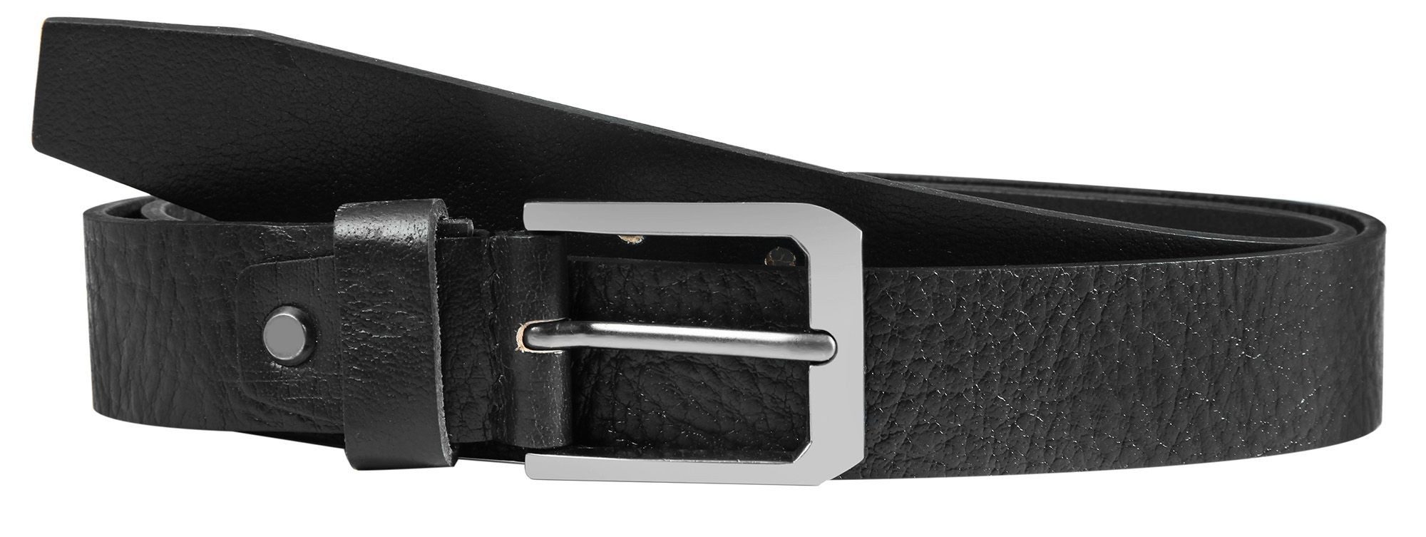 Leonardo Verrelli Ledergürtel hochwertiges Echtleder, kürzbar, schwarz, 85 cm - 125 cm