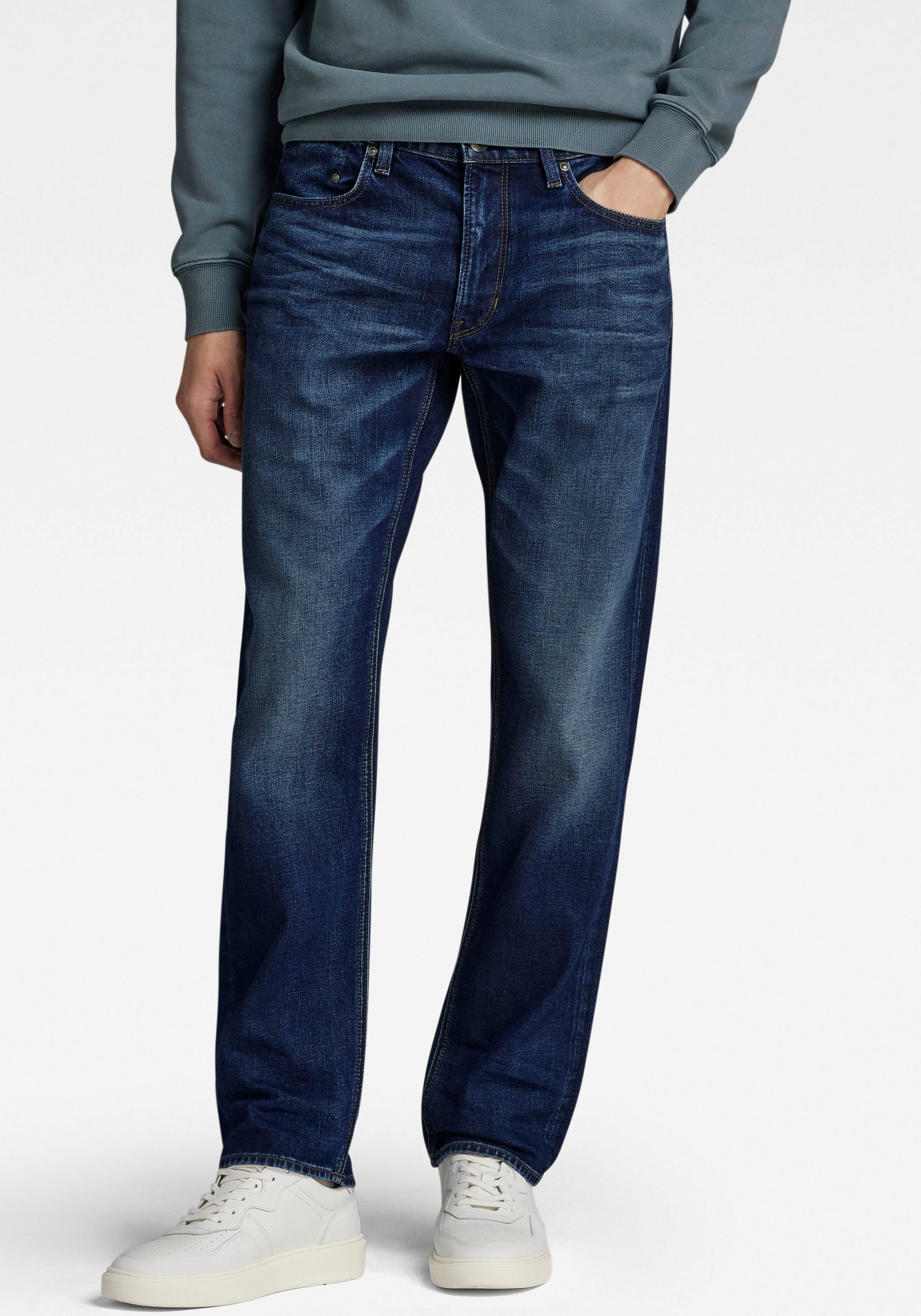 G-Star RAW Straight-Jeans Mosa Straight mit hellen Nähten worn in stratos