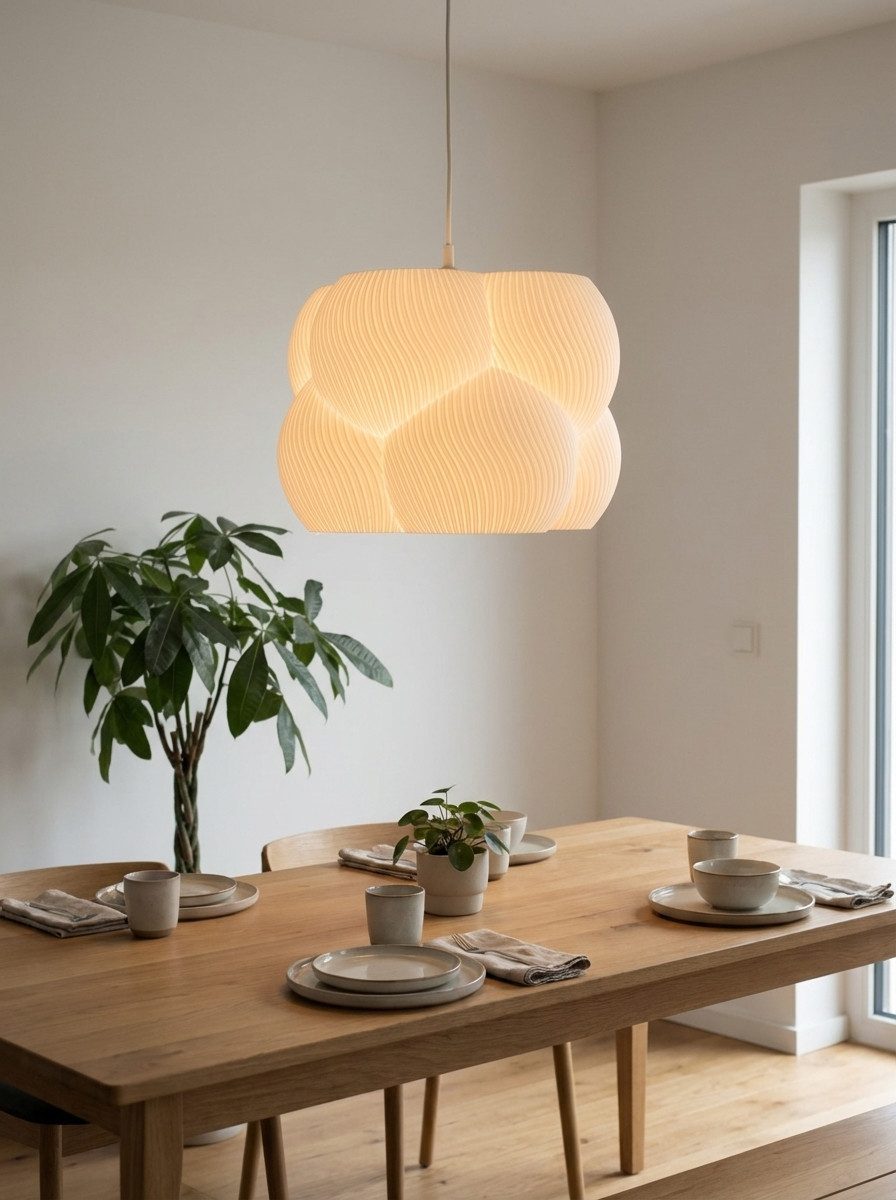 Roomberry Lampenschirm Bubble Hängelampe Pendelleuchte E27 rund, weiß beige günstig online kaufen