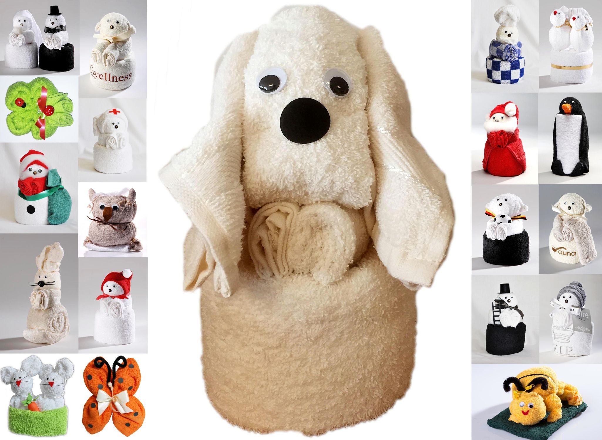 JACK Handtuch Set Frottier Geschenk Set viele Modelle Handarbeit Origami Gästetuch, (1-St), Handtuch, Waschhandschuh, gefaltete Tiere, tolle Geschenkidee