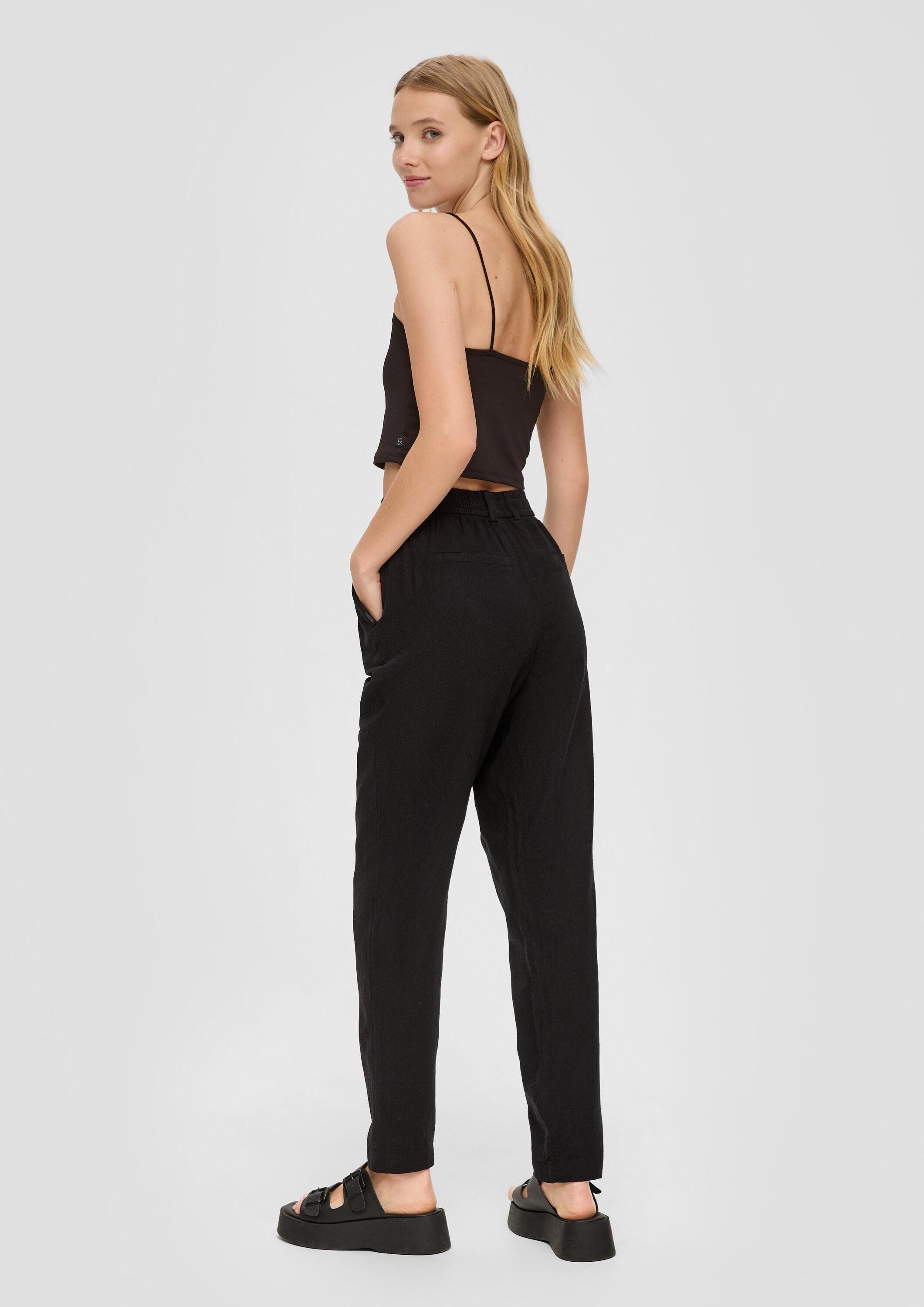 QS Chinos Hose Regular: Hose aus Leinenmix