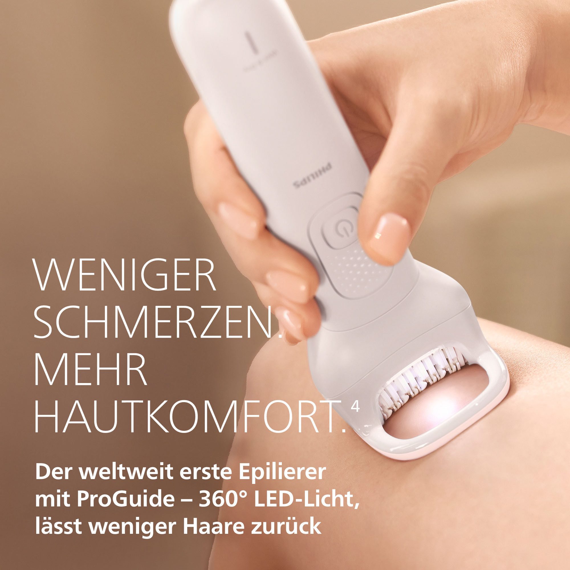 Philips Epilierer Series 9900 BRE738/00, Aufsätze: 4 St., Nass-und Trockenfunktion, inkl.Gesichtsreinigungsbürste