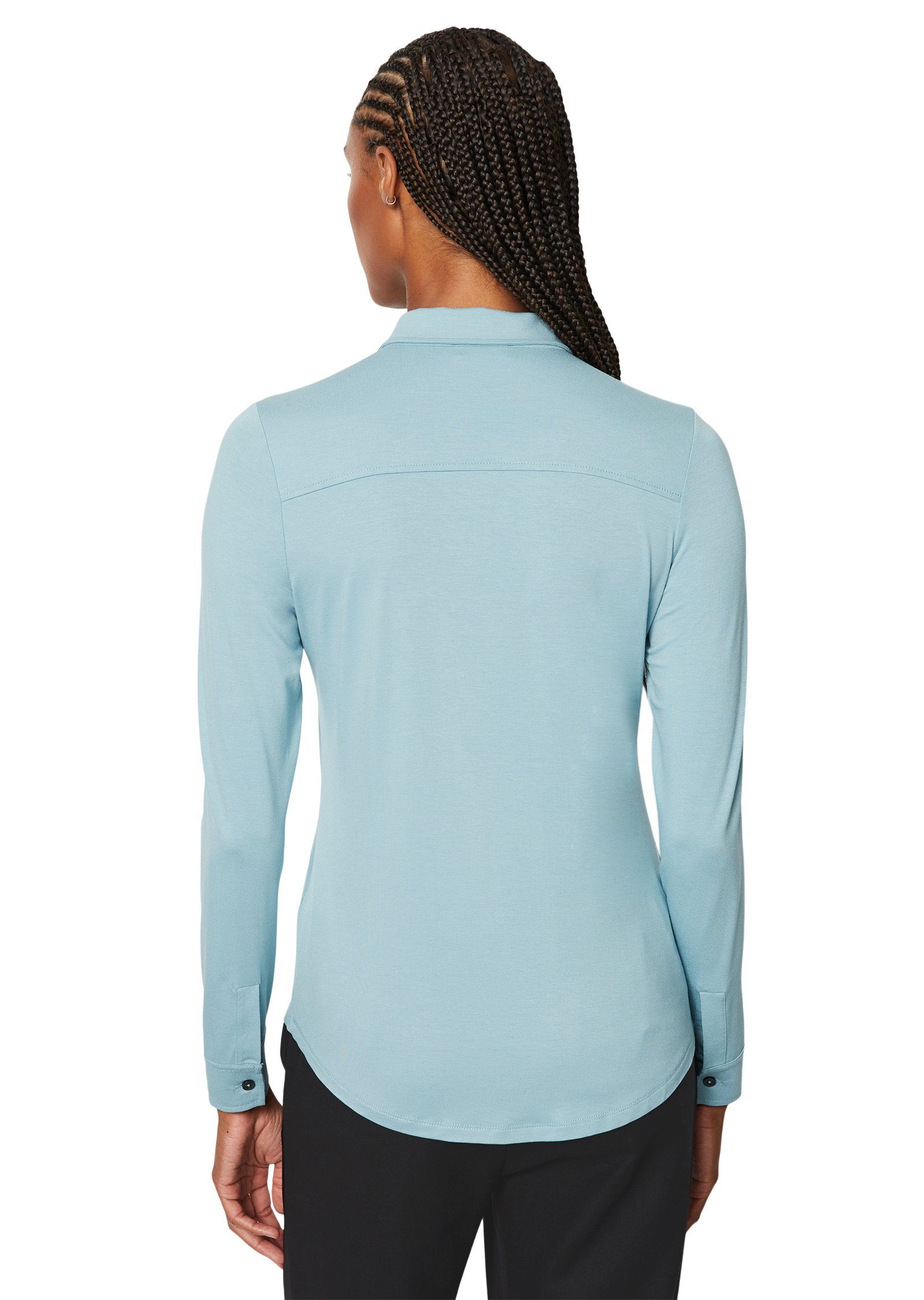 LENZING™ ECOVERO™ blau O'Polo Marc Blusenshirt aus