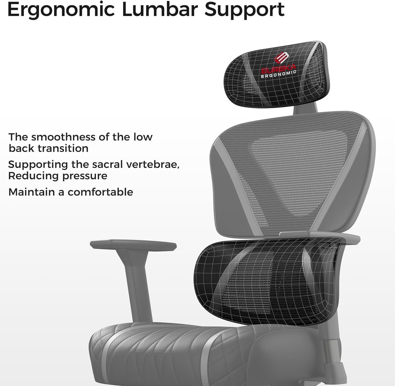 3D-Armlehnen, Gaming-Stuhl Schwingstuhl, Rückenlehnen-Design,135° bis Atmungsaktiv verstellbare (S-förmiges 136kg ERGONOMIC EE höhenverstellbar Rückenlehne), EUREKA