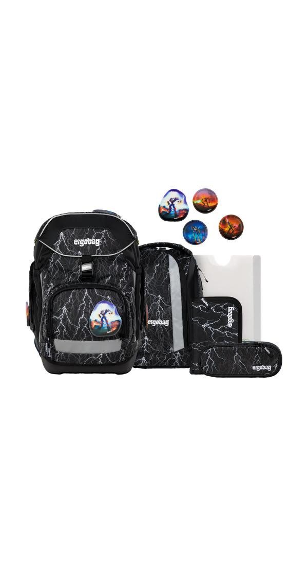 ergobag Schulranzen pack Set (6-tlg., 6-teiliges Set), größenverstellbares Rückensystem