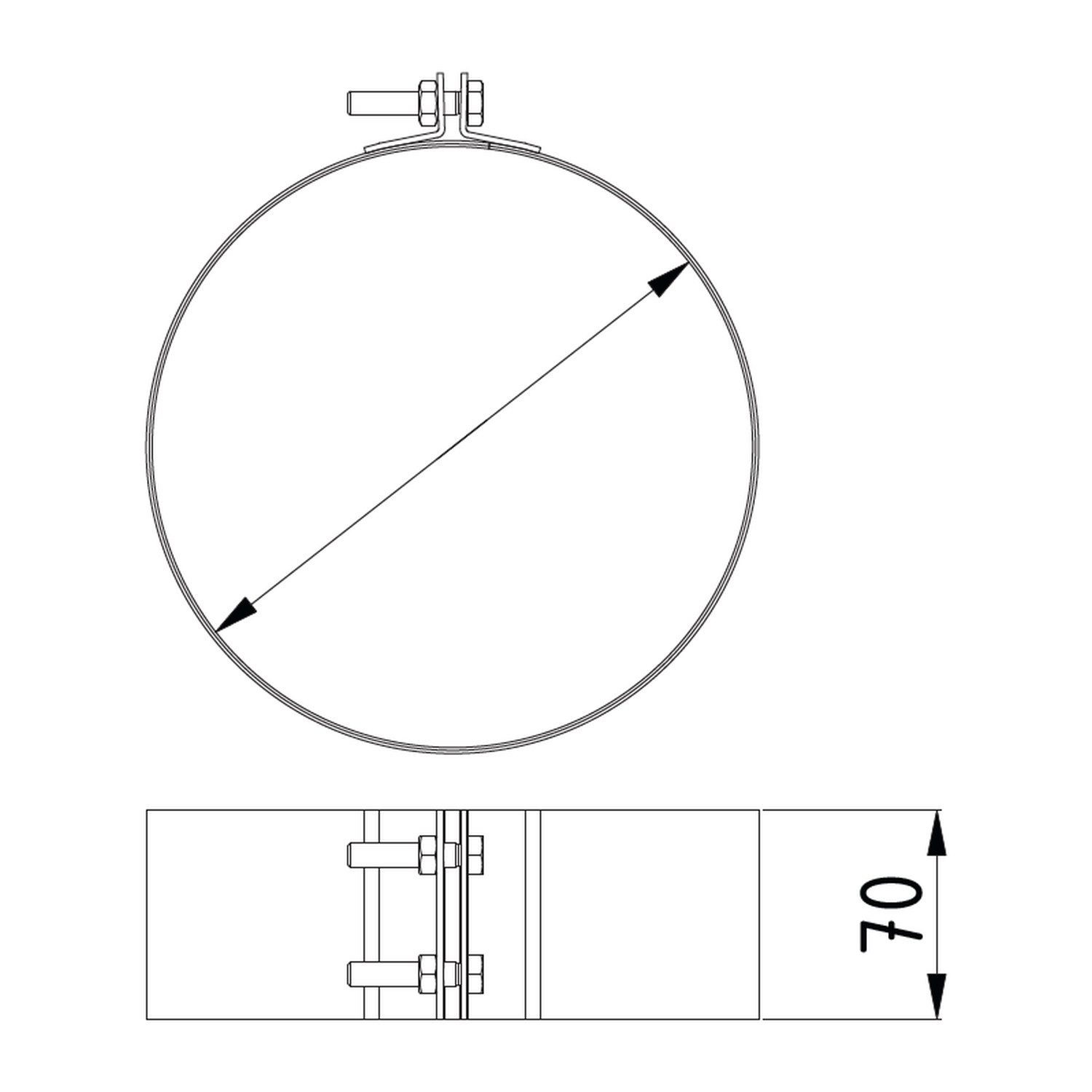 Raik Ofenrohr Raik DUO Bride 175mm schwarz für DUO 120mm für Ofenrohr, Rohrschelle