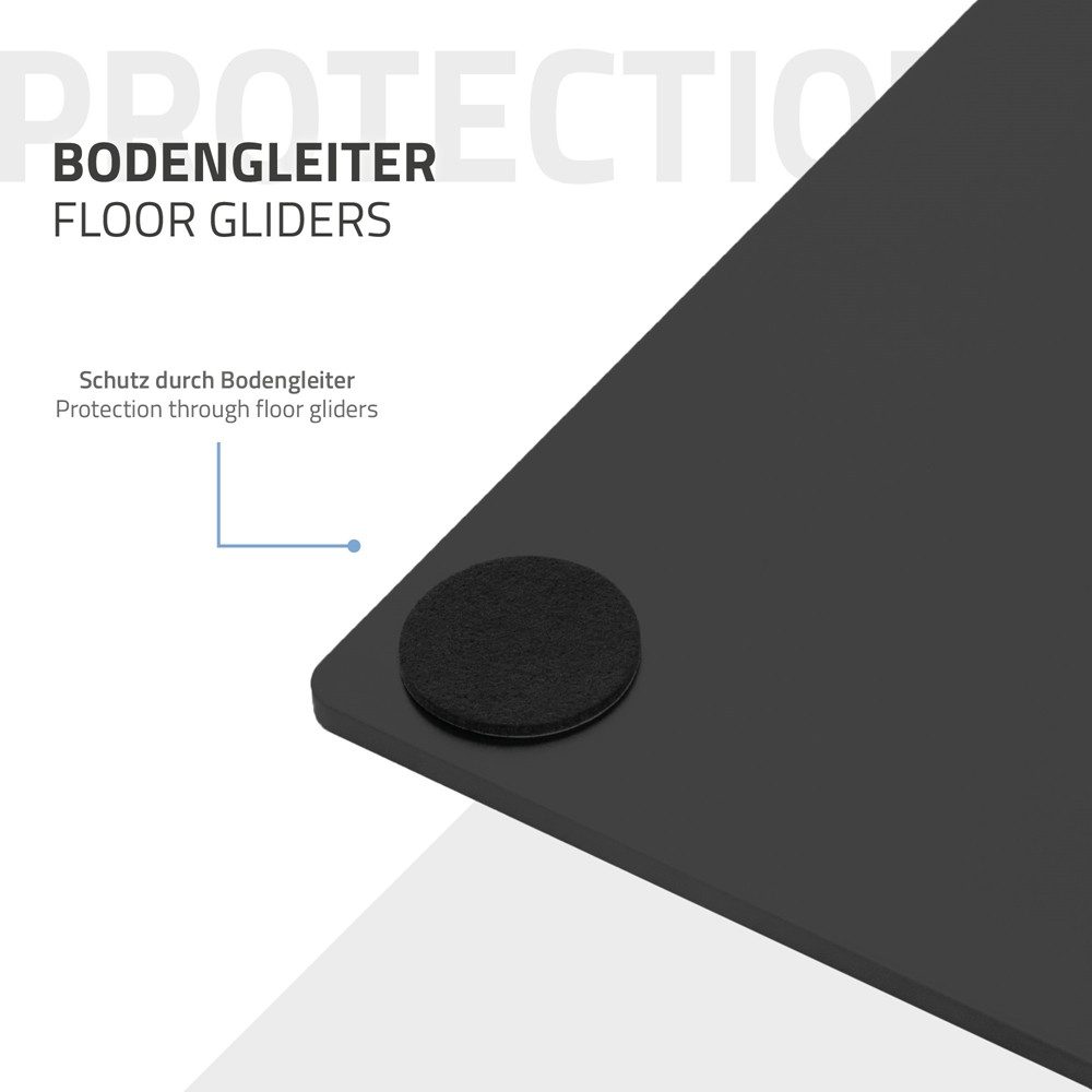 ML-DESIGN Tischbein Tischgestell mit Bodenplatte aus pulverbeschichteter Stahl Tischfuß, Tischuntergestell Höhe 72cm Schwarz Metall Bodenplatte Indoor/Outdoor – Bild 5 von 5