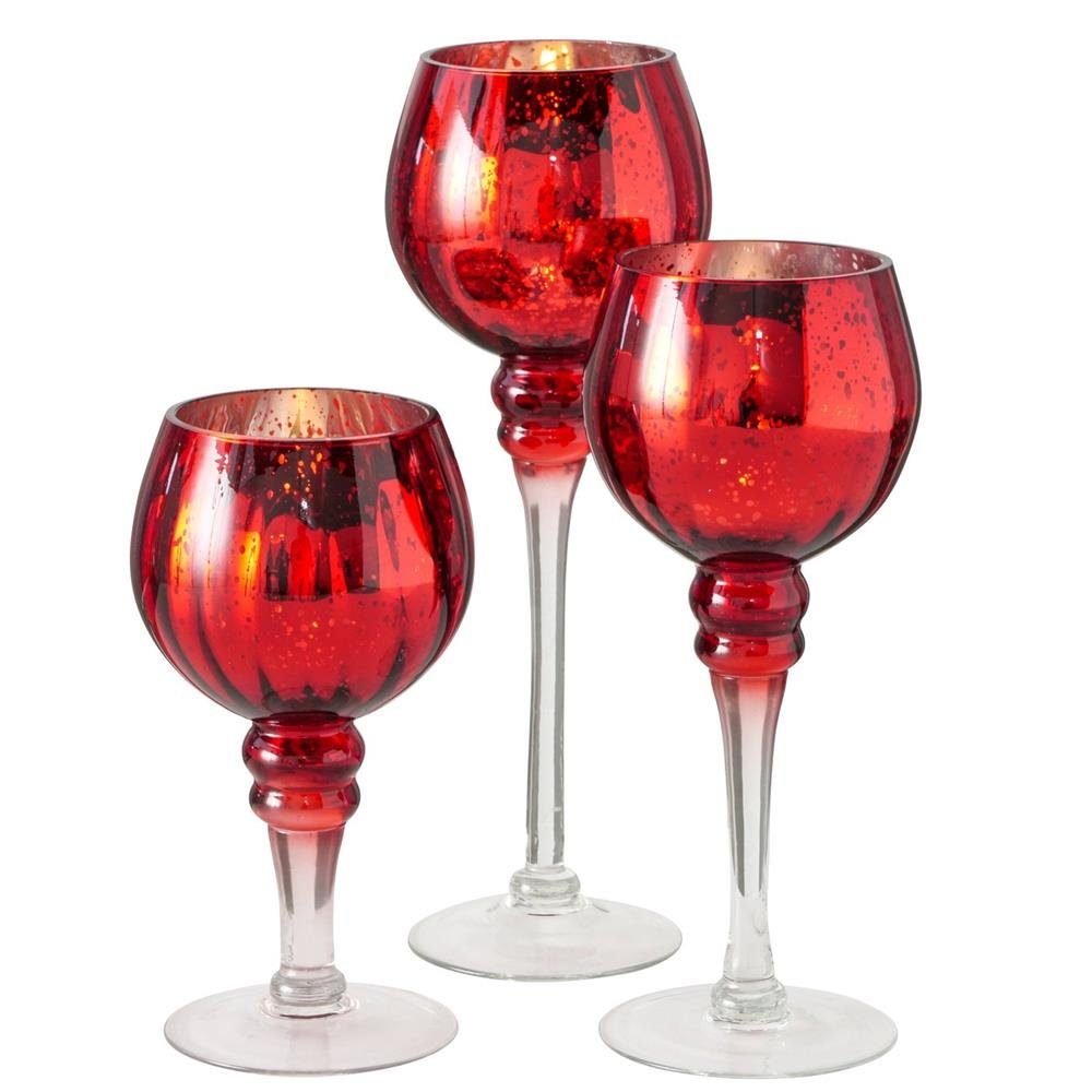 BOLTZE Windlicht Minou 3er Set rot, Kerzenhalter Kerzenleuchter Kerzenständ günstig online kaufen