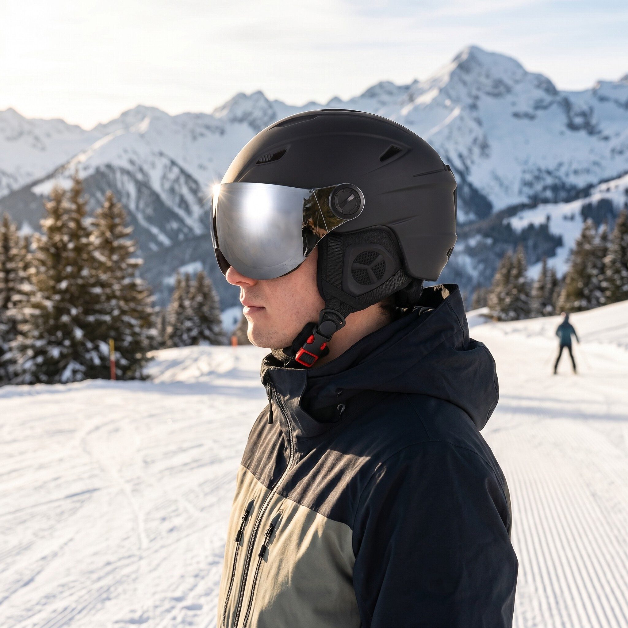 GARRYFIZH Skihelm Skihelm Ski Helmet Ski Helm Inklusive Skibrille, Antibeschlag Größenverstellbar Belüftung