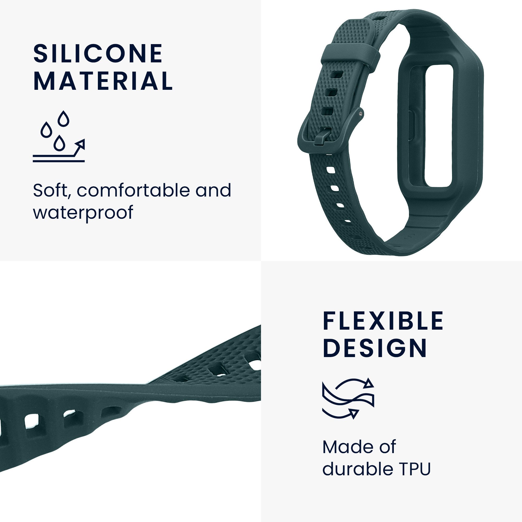 kwmobile Sportarmband für Huawei Band 9 / Band 8 7 6 Pro / Honor Band 7 6 Fitnessband, 1-tlg., Armband TPU Silikon Fitnesstracker