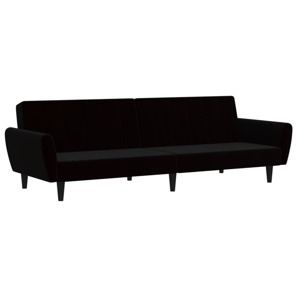 vidaXL Sofa Schlafsofa 2-Sitzer Schwarz Samt günstig online kaufen