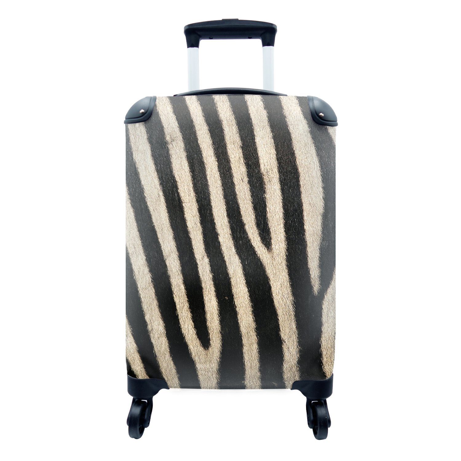 MuchoWow Handgepäckkoffer Tiere - Zebra - Muster, 4 Rollen, Reisetasche mit rollen, Handgepäck für Ferien, Trolley, Reisekoffer