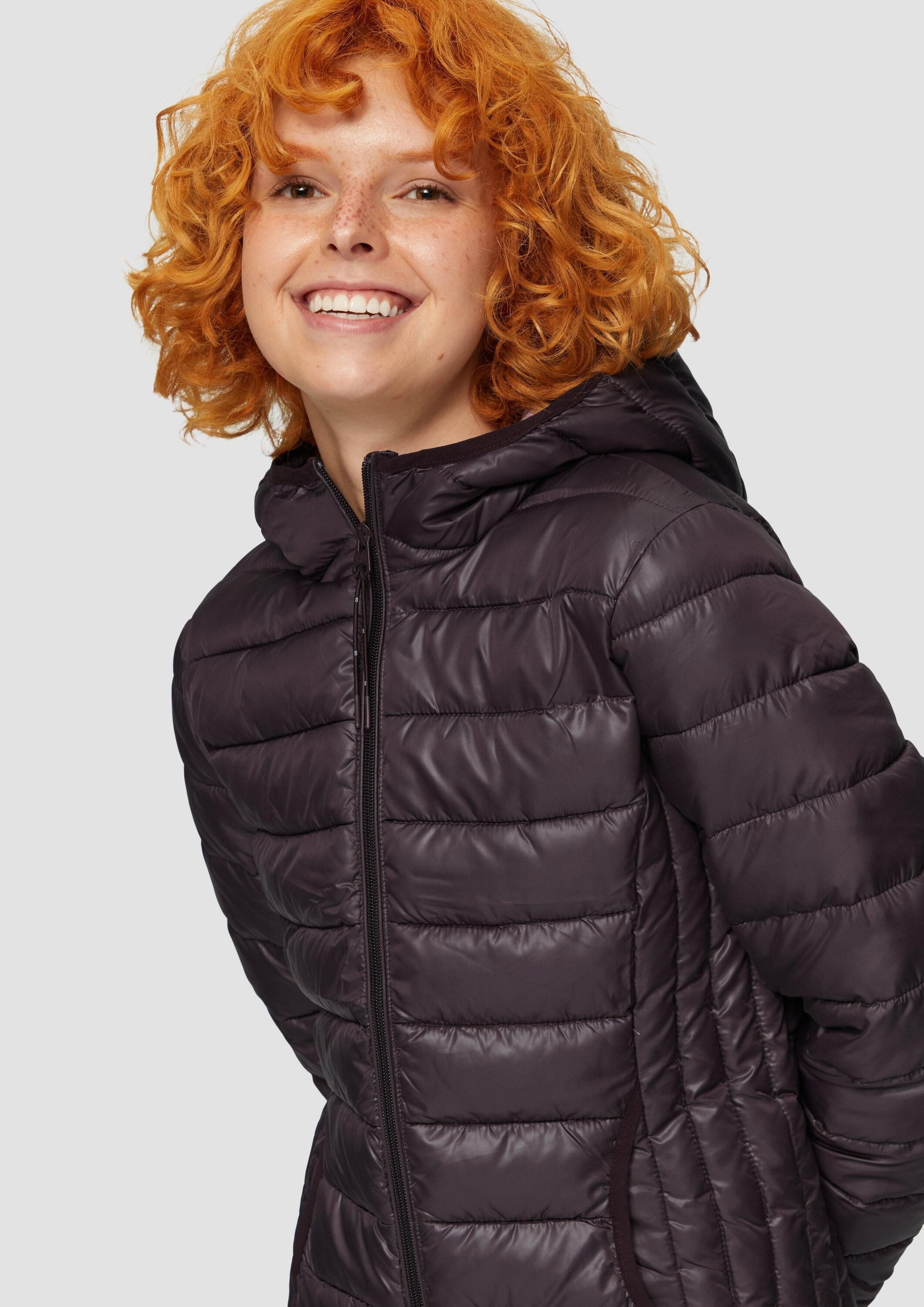 QS Winterjacke Outdoor-Jacke Leicht wattierte Steppjacke mit Kapuze