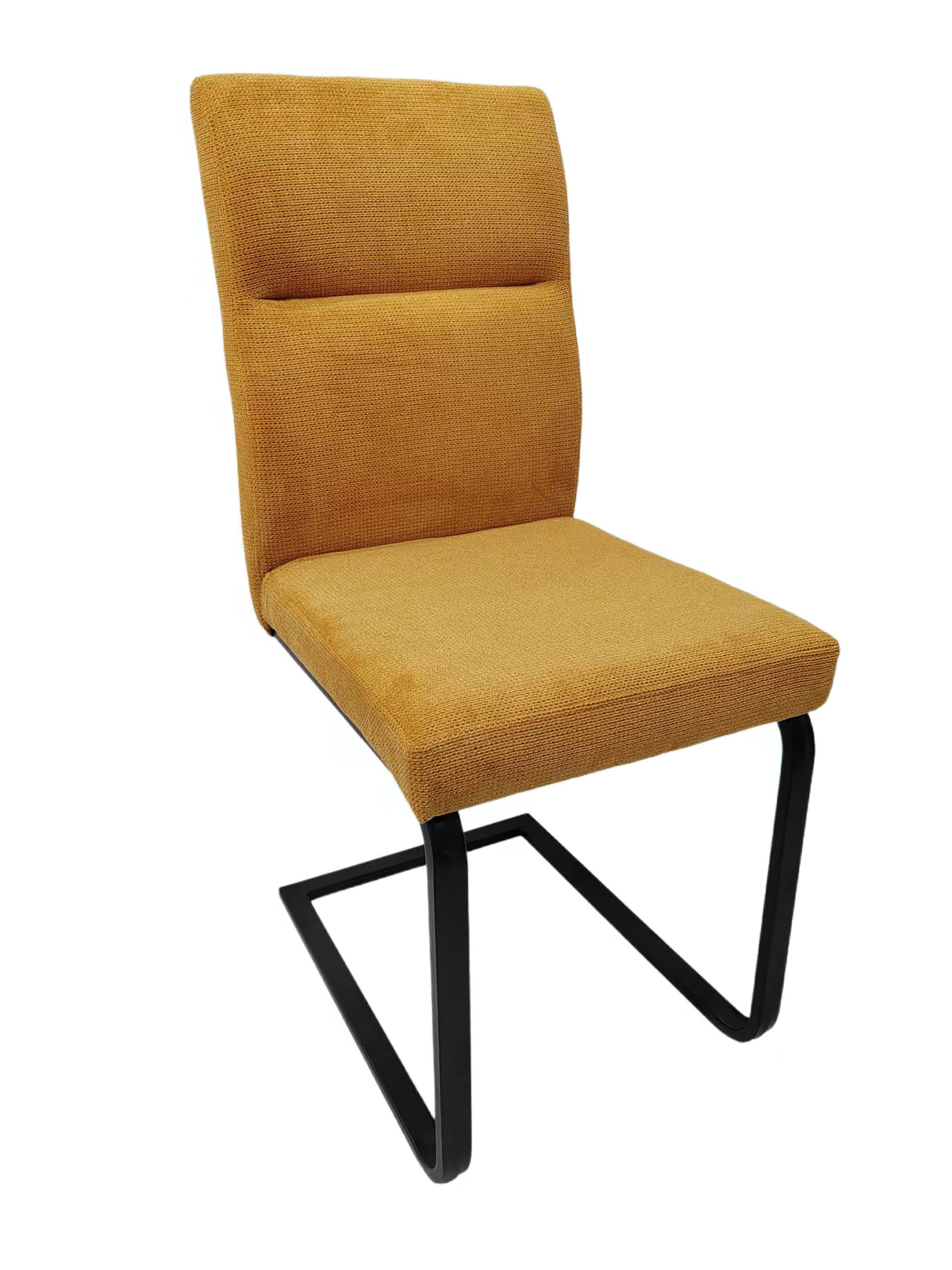 YOZI Freischwinger Freischwinger Esszimmer- Polsterstuhl Polyester Metall gelb (Packung, 2 St)