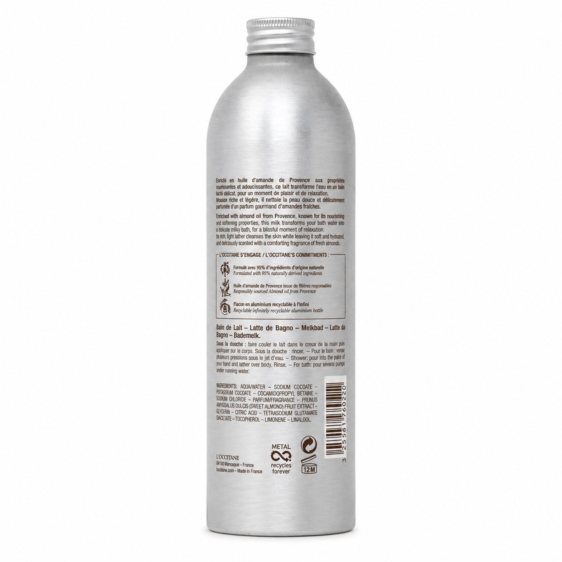 L'OCCITANE Duschgel L`Occitane Amande Bain de Lait Milky Bath 500ml