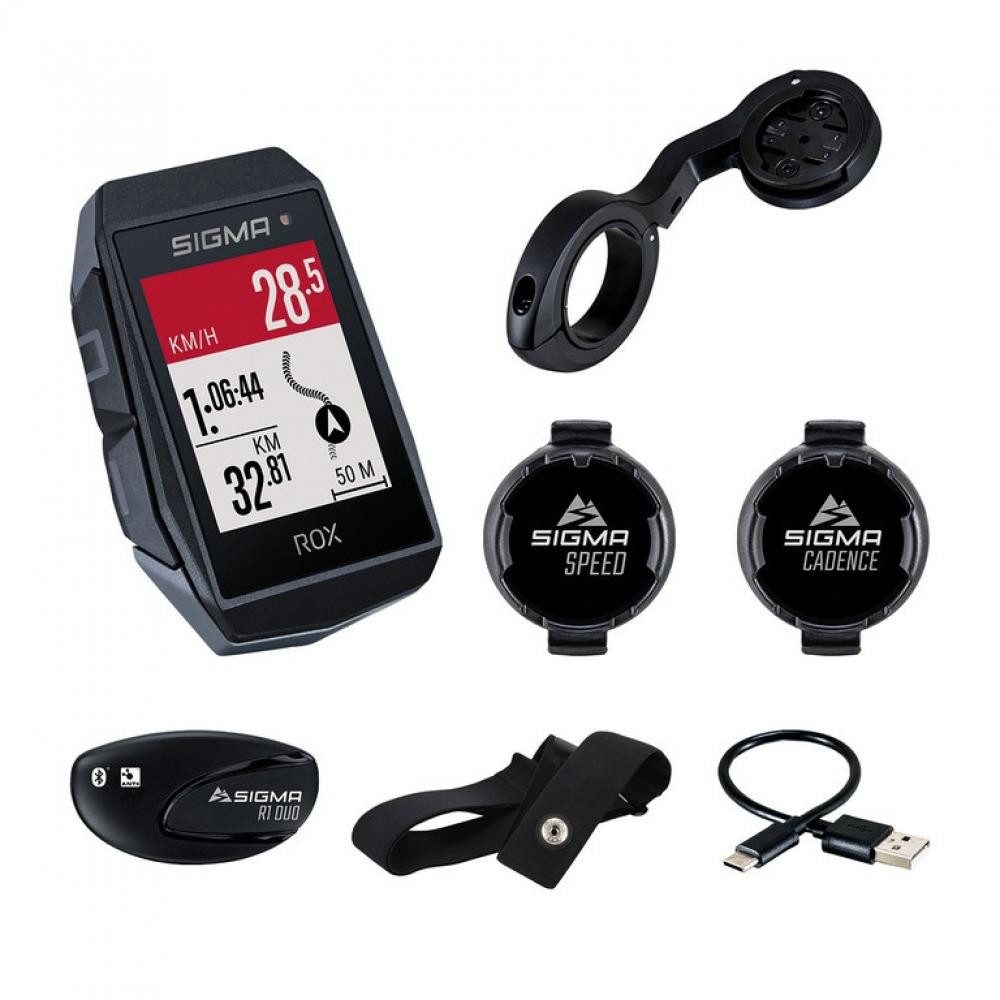 SIGMA Fahrradcomputer Sigma Fahrradcomputer Rox11.1 Sender Set schwarz (inkl Geschw+Herzfr.+