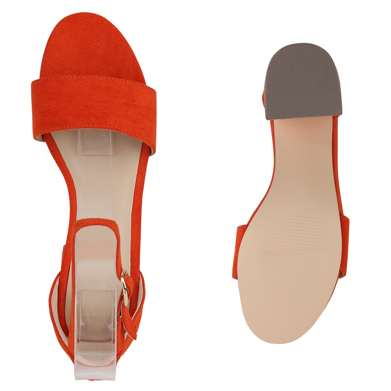 VAN HILL 837601 Orange Schuhe Velours Sandalette