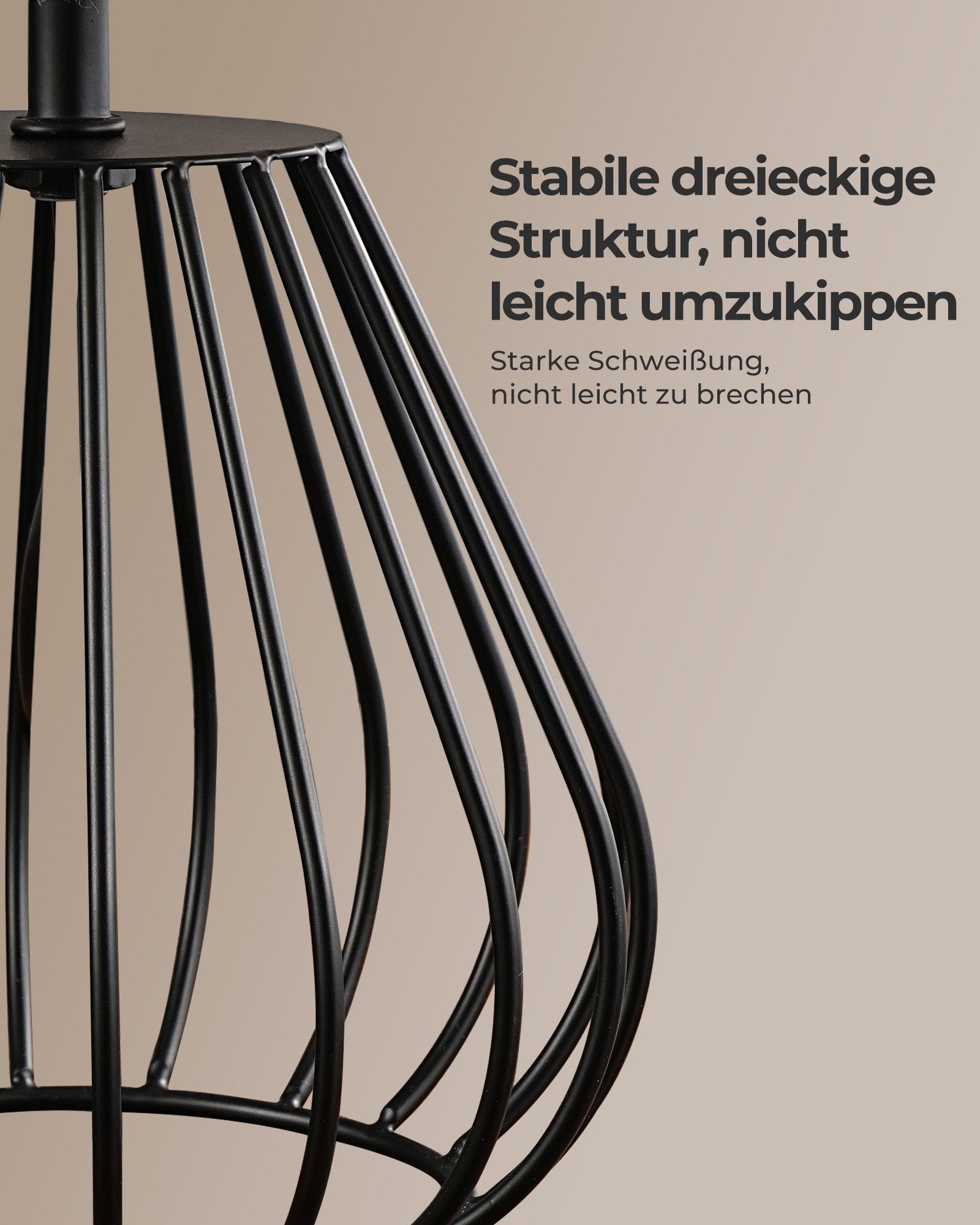 EDISHINE Nachttischlampe Dekolampe H29 cm mit Metallfuß, LED wechselbar, 2700 K Warmweiß, Vintage Tischleuchte mit E14 Leuchtmittel, für Fensterbank, Geschenk – Bild 3 von 5