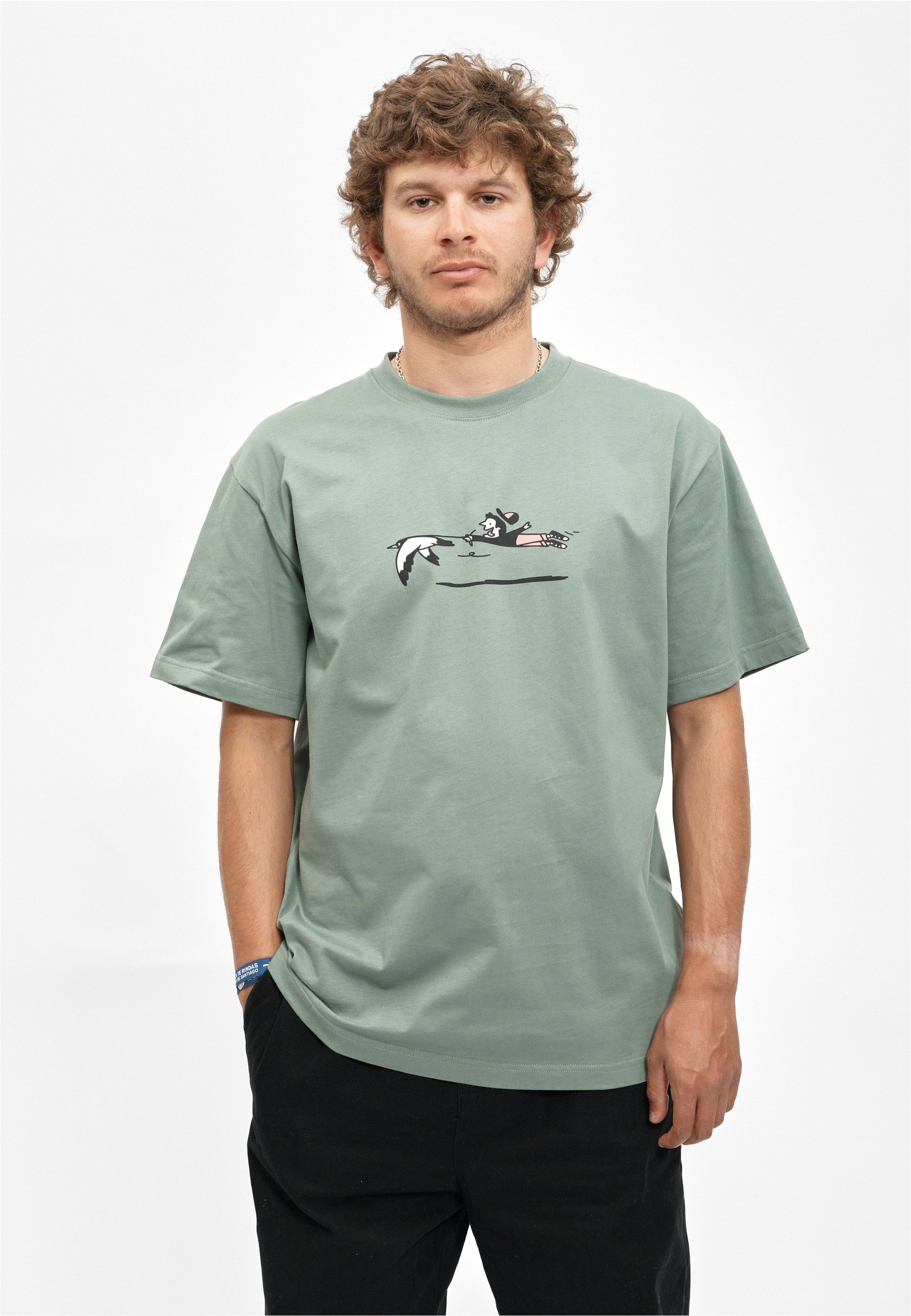 Cleptomanicx T-Shirt Walk the Gull mit Rundhals und Print-Motiv