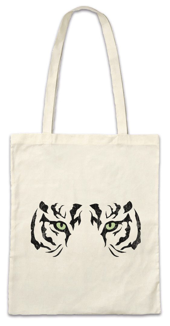 Urban Backwoods Beuteltasche Tiger Eyes Stofftasche Augen Eye Auge Tattoo Staring Tigerauge Katze (1-tlg), Raubkatze Pin Up Artist