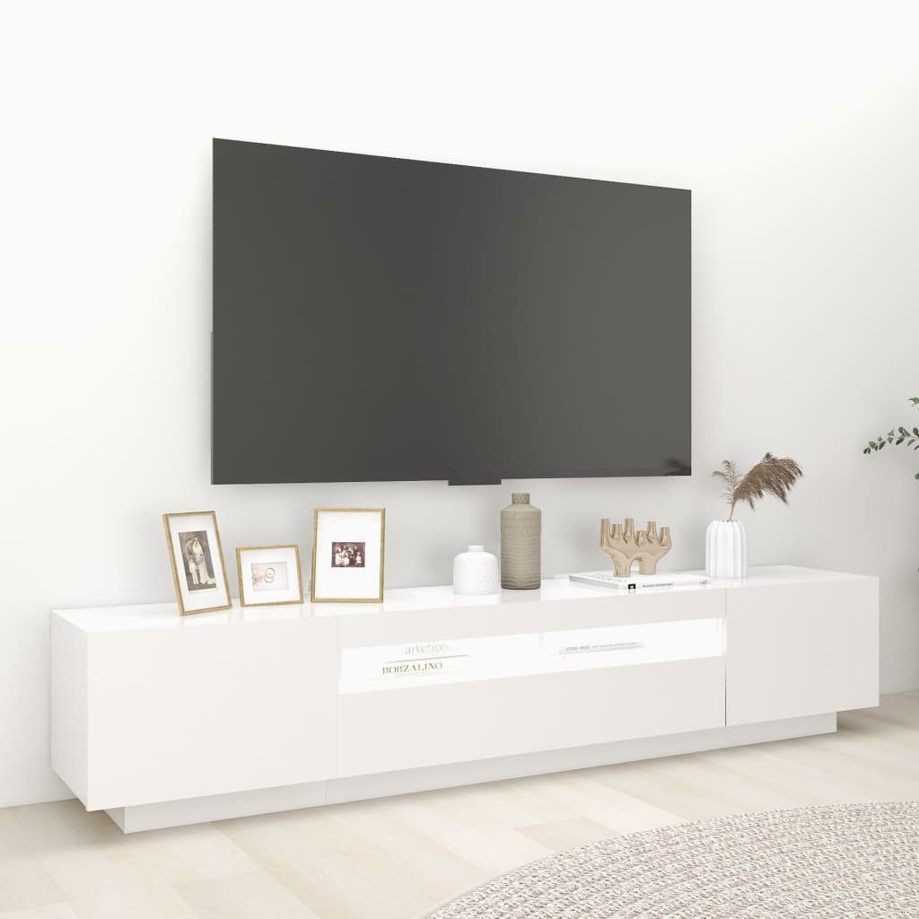 vidaXL 200x35x40 mit Weiß (1-St) LED-Leuchten TV-Schrank TV-Schrank cm