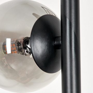 hofstein Stehlampe Stehlampe aus Metall/Glas in Schwarz/Rauchfarben, ohne Leuchtmittel, Standlampe im Retro-Design aus Glas, 3 x G9, ohne Leuchtmittel