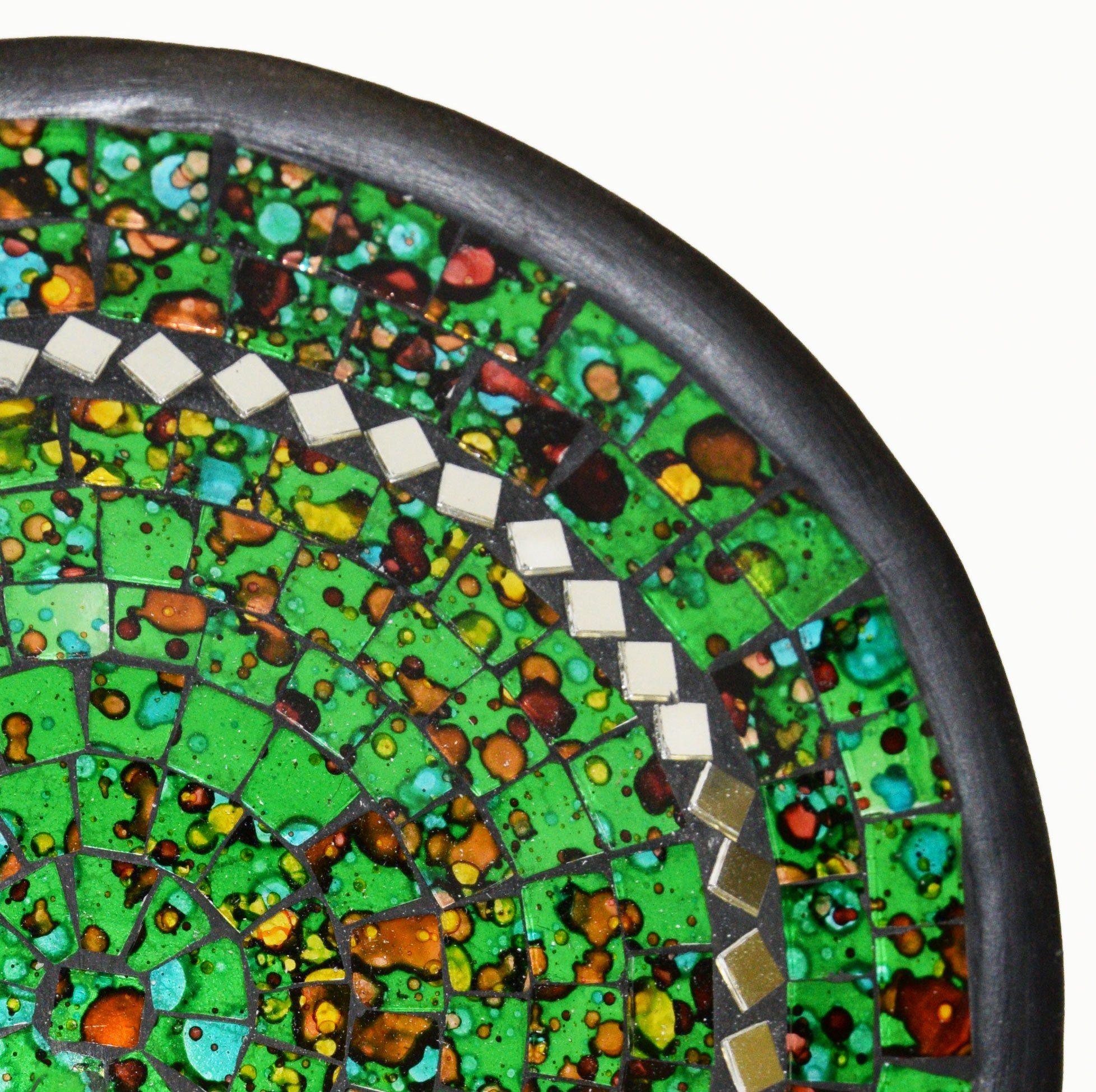 Mosaikschale Spiegel (1-tlg) Grün XL rund mit SIMANDRA Dekoschale