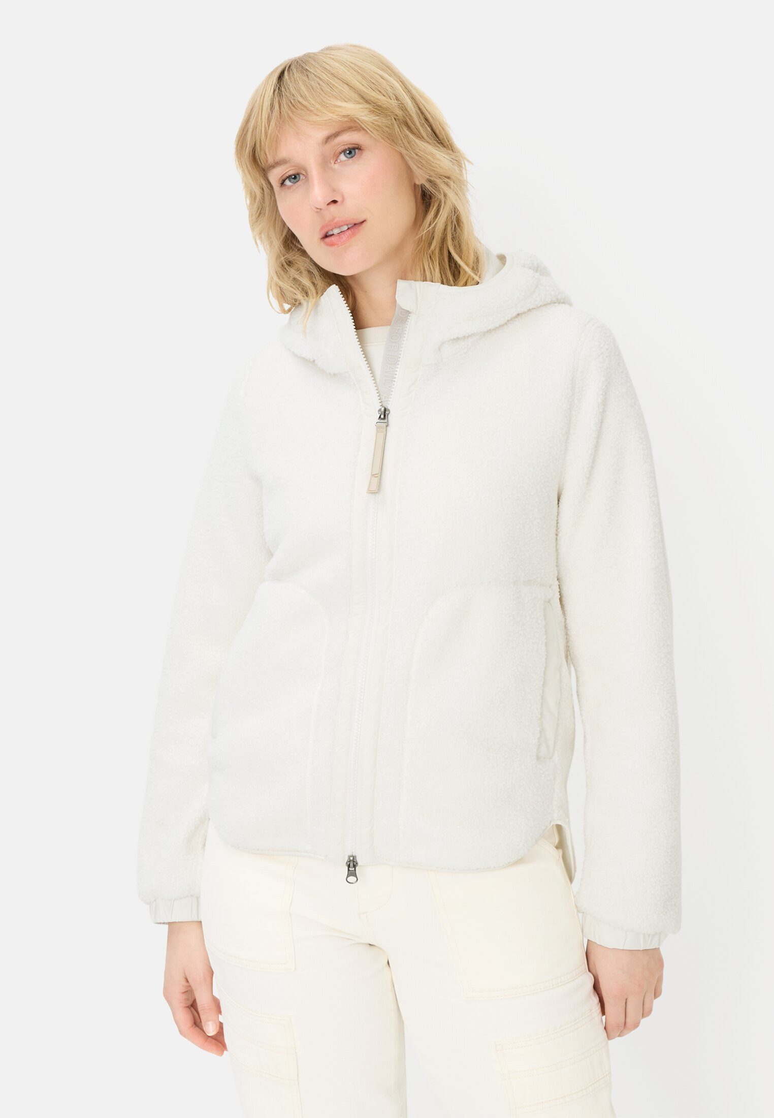 camel active Fleecejacke Polar-Fleecejacke mit fester Kapuze Langarm Reflektierende Details