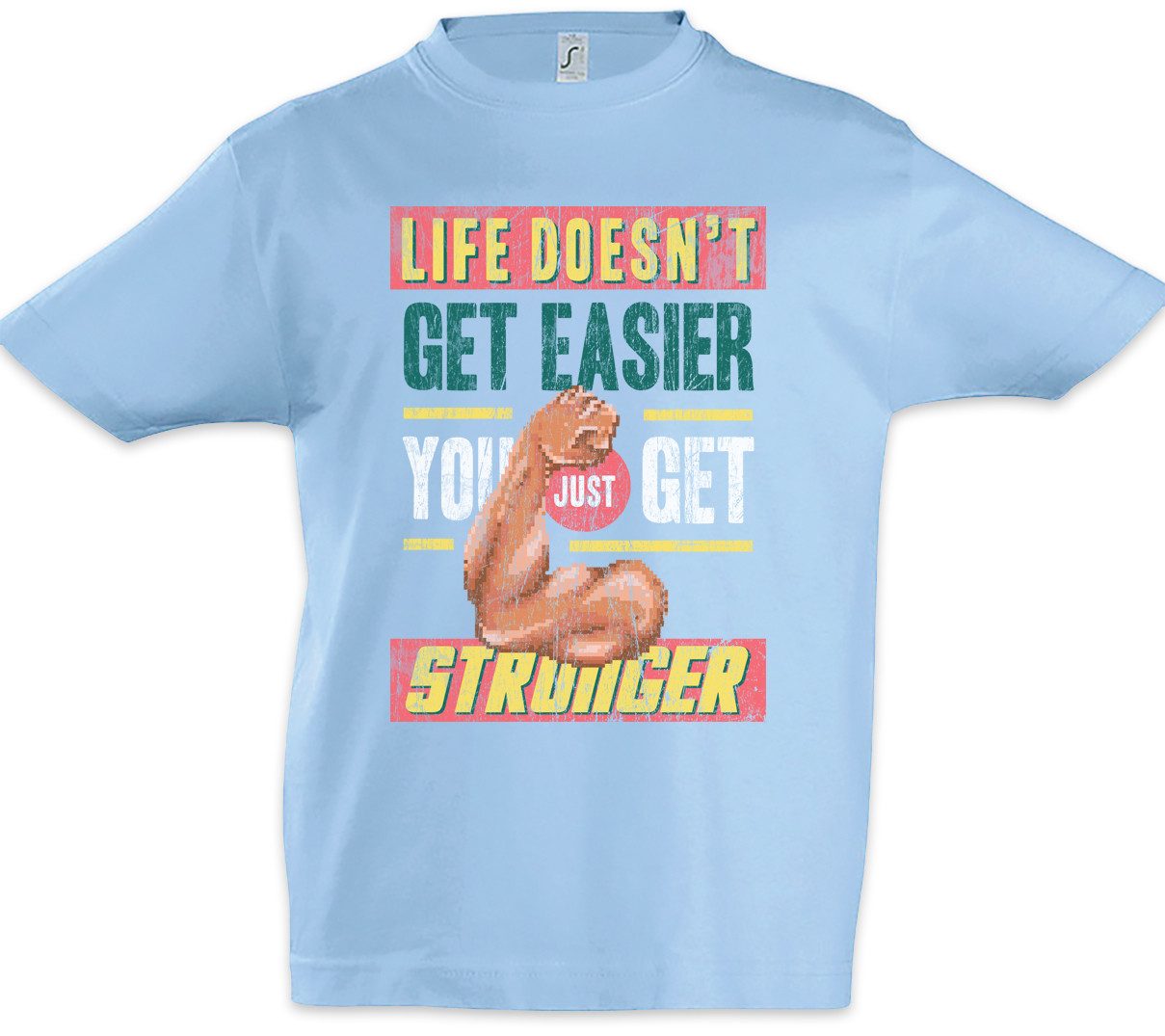 Print-Shirt Life Doesn't Get Easier Kinder T-Shirt Gewichtheber Personal Coach