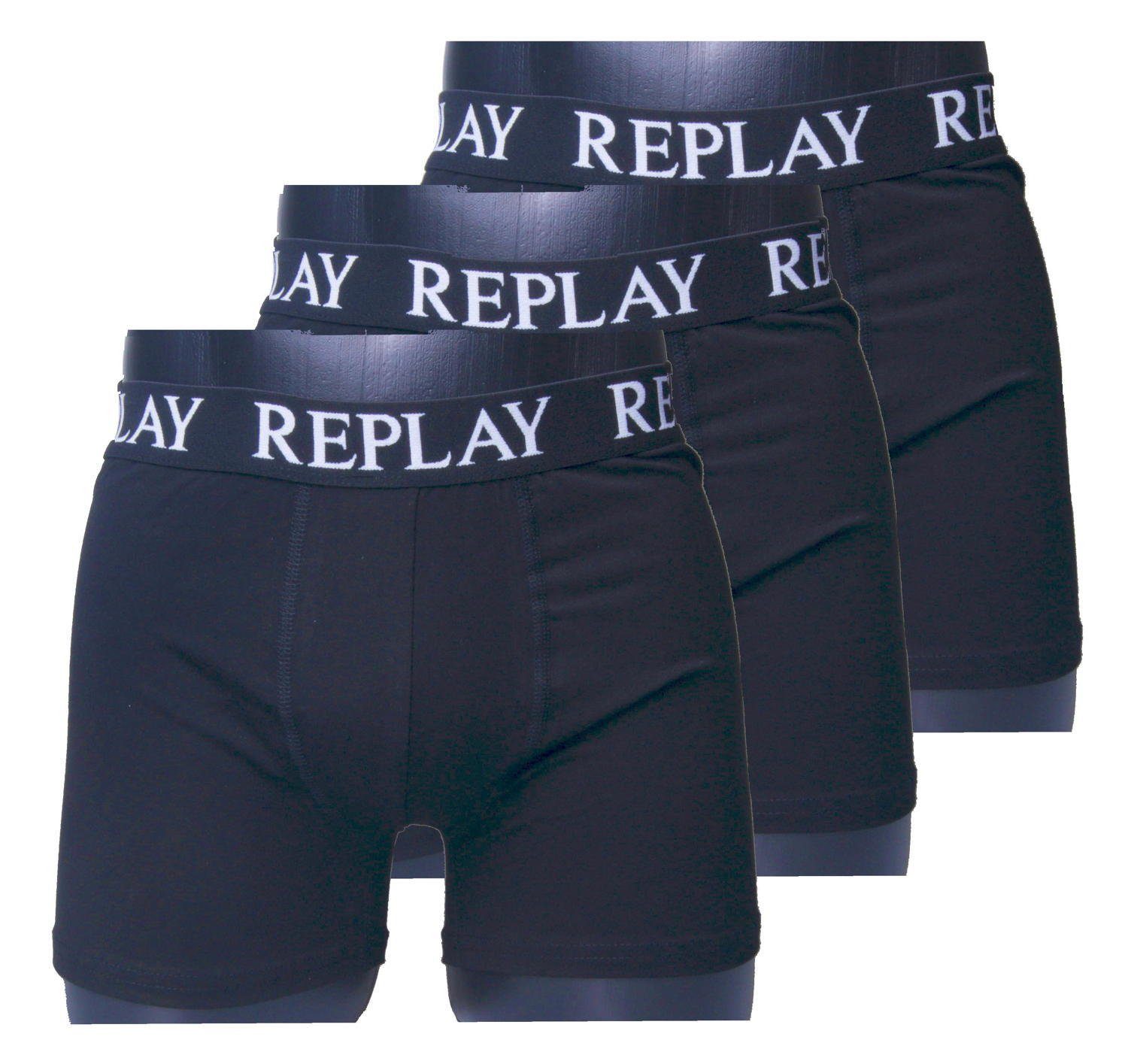 Replay Boxershorts Herren Boxershorts in 3er Pack (3-St., 1 x 3 Stk)