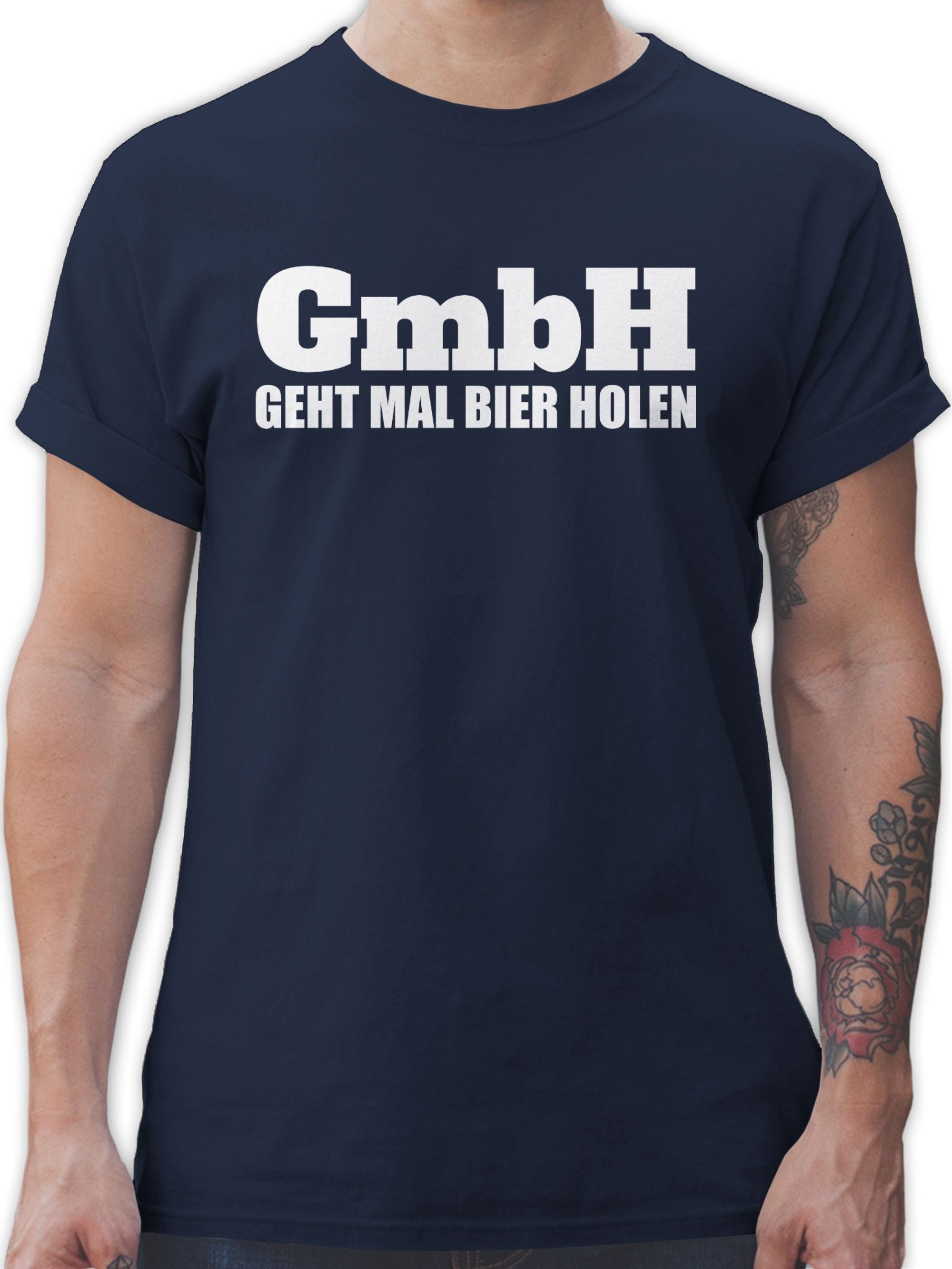 Shirtracer T-Shirt GmbH - Geht mal Bier holen Sprüche Statement mit Spruch 2 Navy Blau