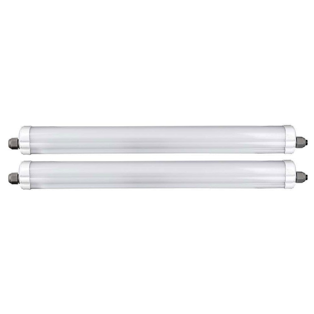 V-TAC LED Deckenleuchte, LED-Leuchtmittel fest verbaut, Neutralweiß, LED Wannenleuchte Kellerlampe neutralweiß 4000K L 60 cm 2er Set