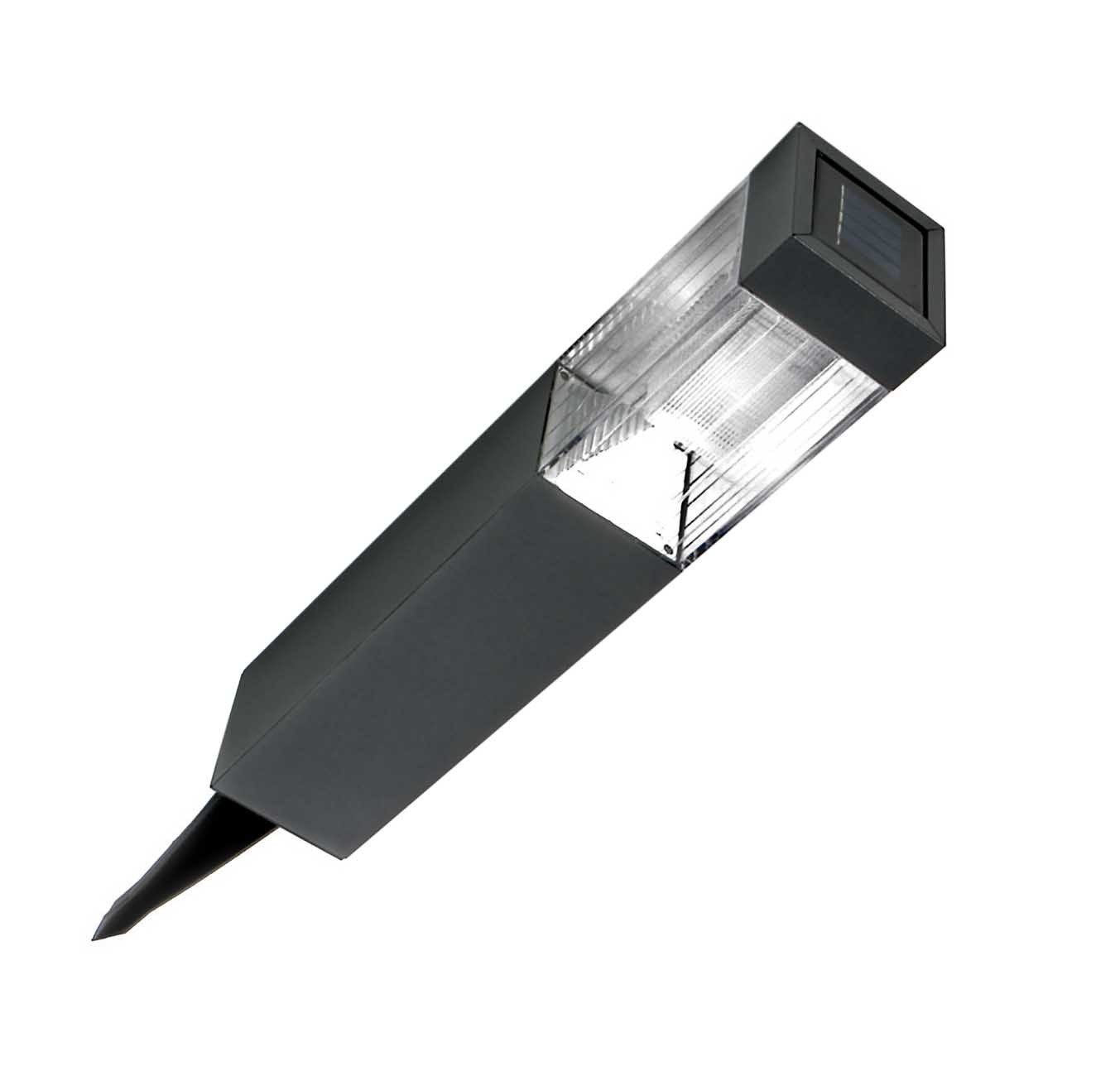 Grundig LED Solarleuchte Solar Gartenleuchte, Dämmerungsautomatik, LED fest interiert, kaltweiß, Solarleuchte, Solarlampe mit Erdspieß