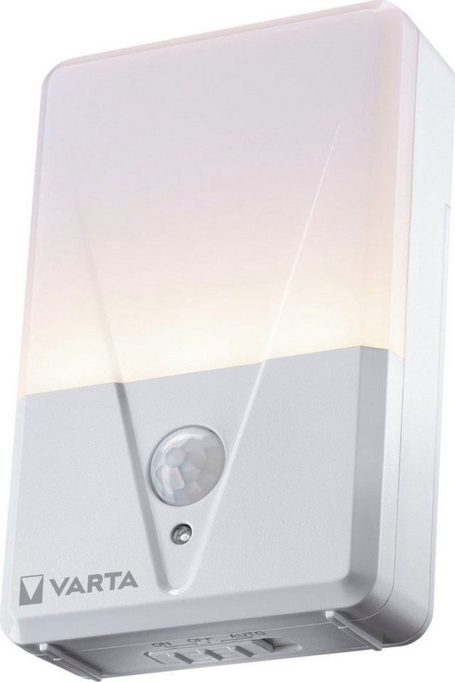 VARTA Nachtlicht VARTA Motion Sensor Nachtlicht ist batteriebetrieben inkl.  3xAAA, LED fest integriert, Warmweiß, Leuchtet bis zu 365 Tage, wenn das  Licht täglich 5x für 30 Sekunden an ist