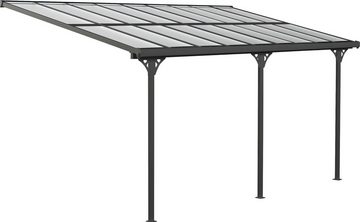 WESTMANN Terrassendach Bruce, BxT: 556x300 cm, Bedachung Doppelstegplatten, Rahmen aus pulverbeschichtetem Aluminium, schwarz