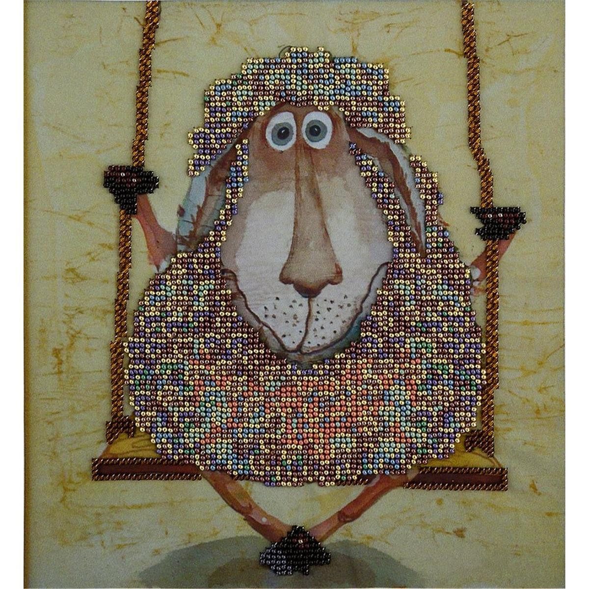 Panna Kreativset Panna Stickpackung Perlenstickerei "Polly" 20x22cm, Stickbild vorgeze, (embroidery kit by Marussia)