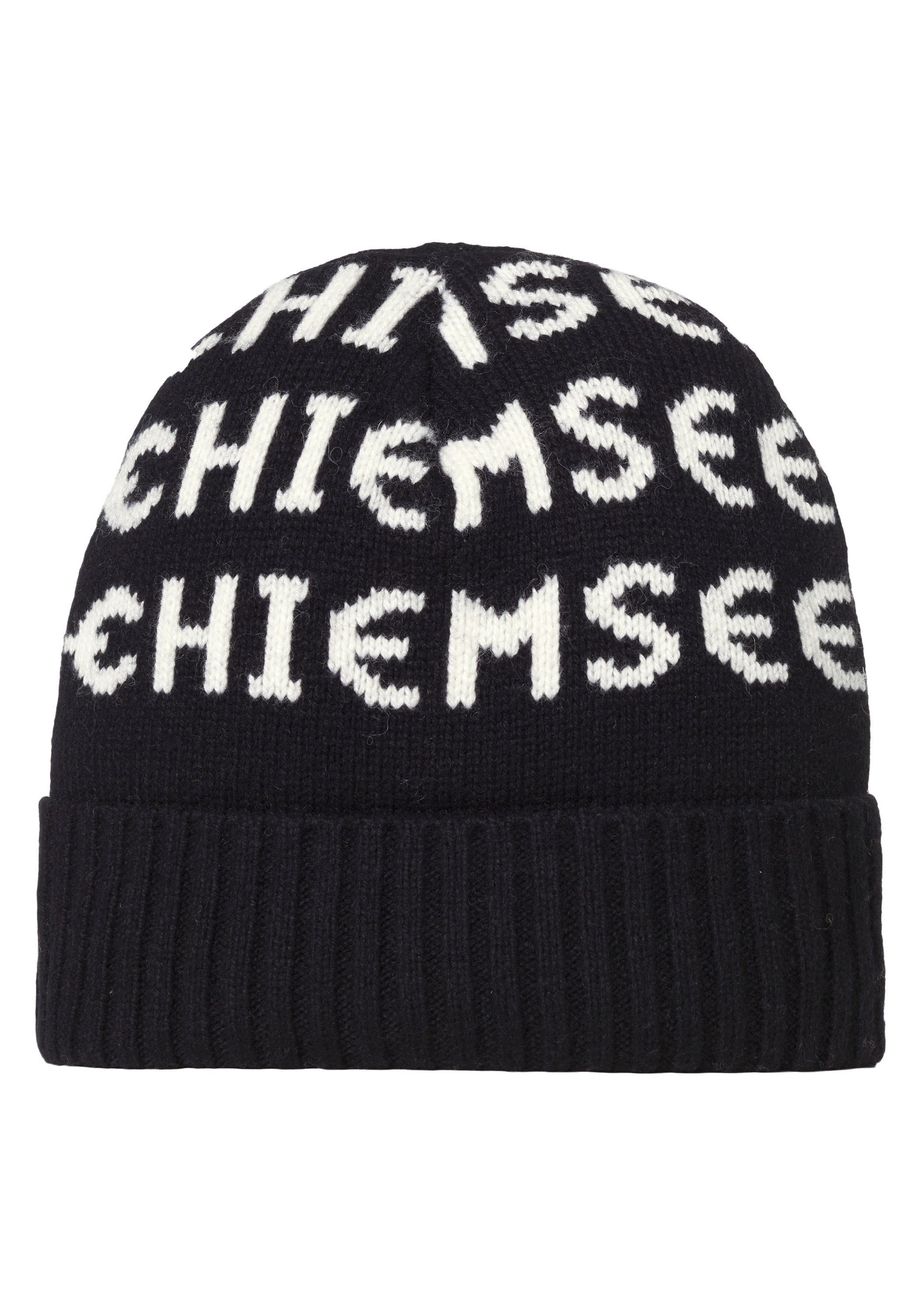 Unisex-Strickmütze Chiemsee Logo-Muster mit Strickmütze 1 schwarz